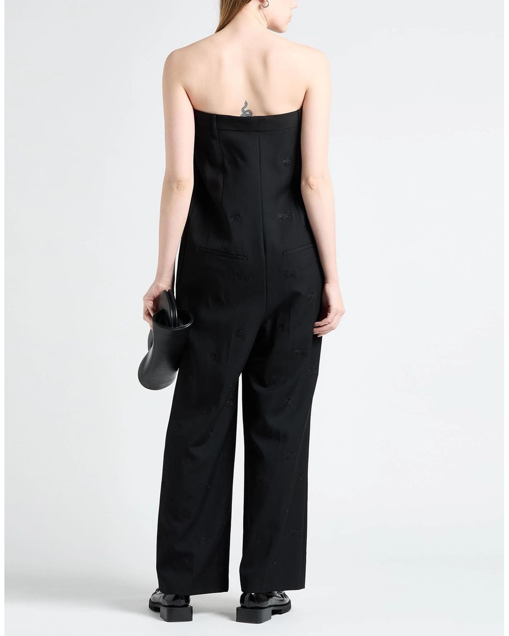 Burberry Black Sleeveless Vneck Wool Dress