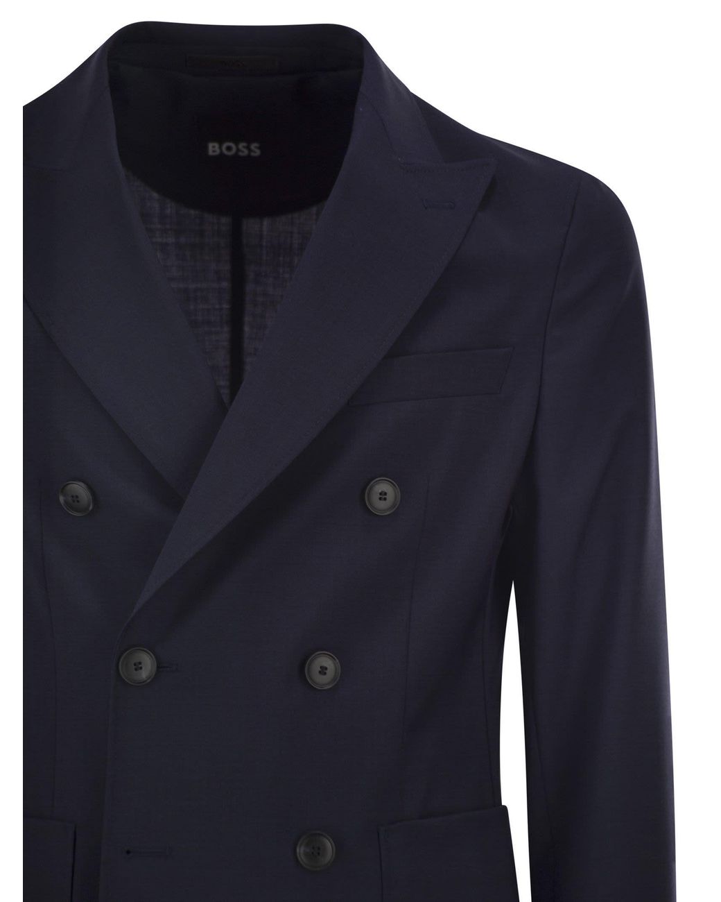 Boss Blue Boss Double-Breasted Long-Sleeved Jacket for men