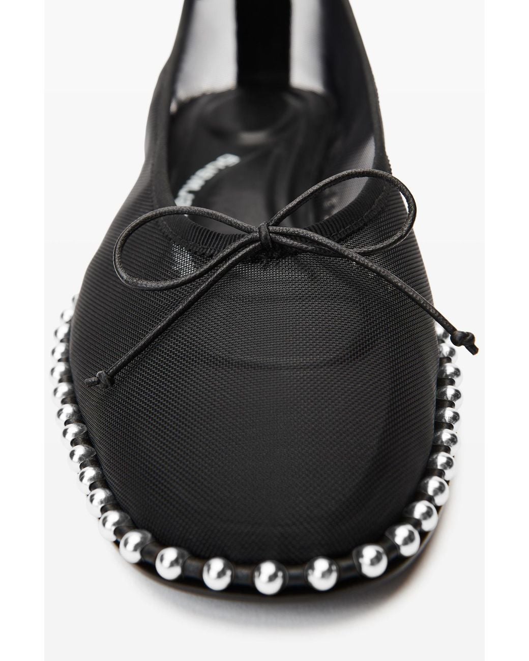 Alexander Wang Gray Studded Mesh Flat Shoes
