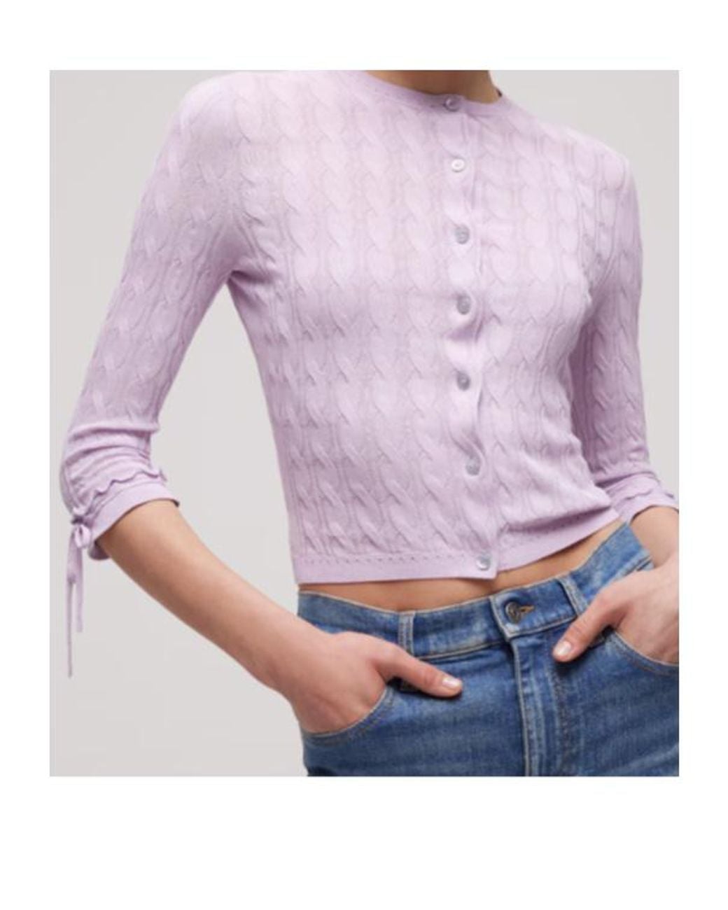 Gucci Purple Braided Cotton Blend Cardigan