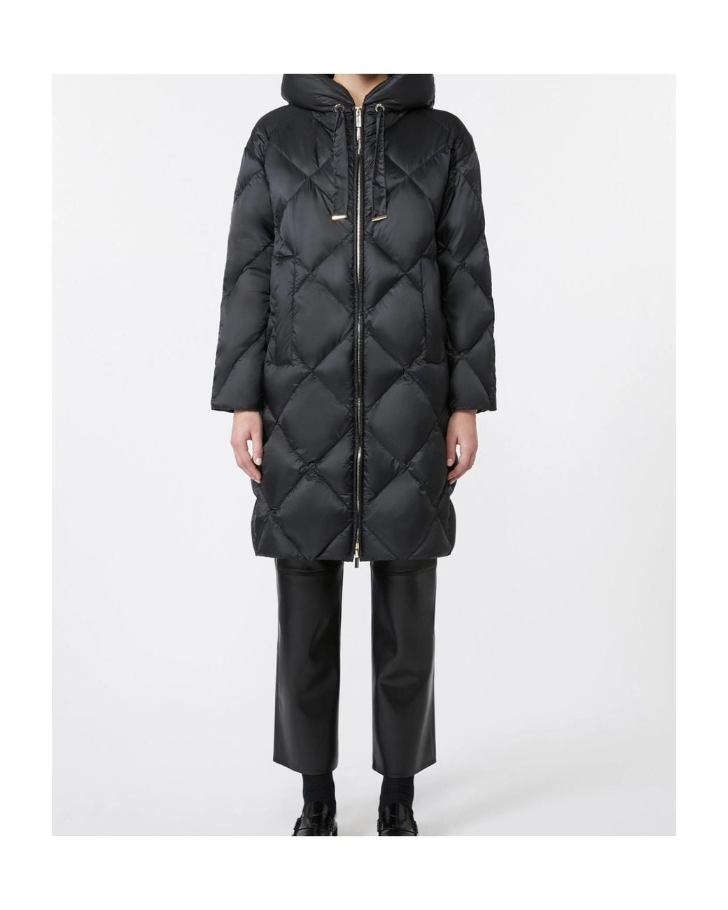 Max Mara Black The Cube Mtctrefe Hooded Midi Puffer Jacket