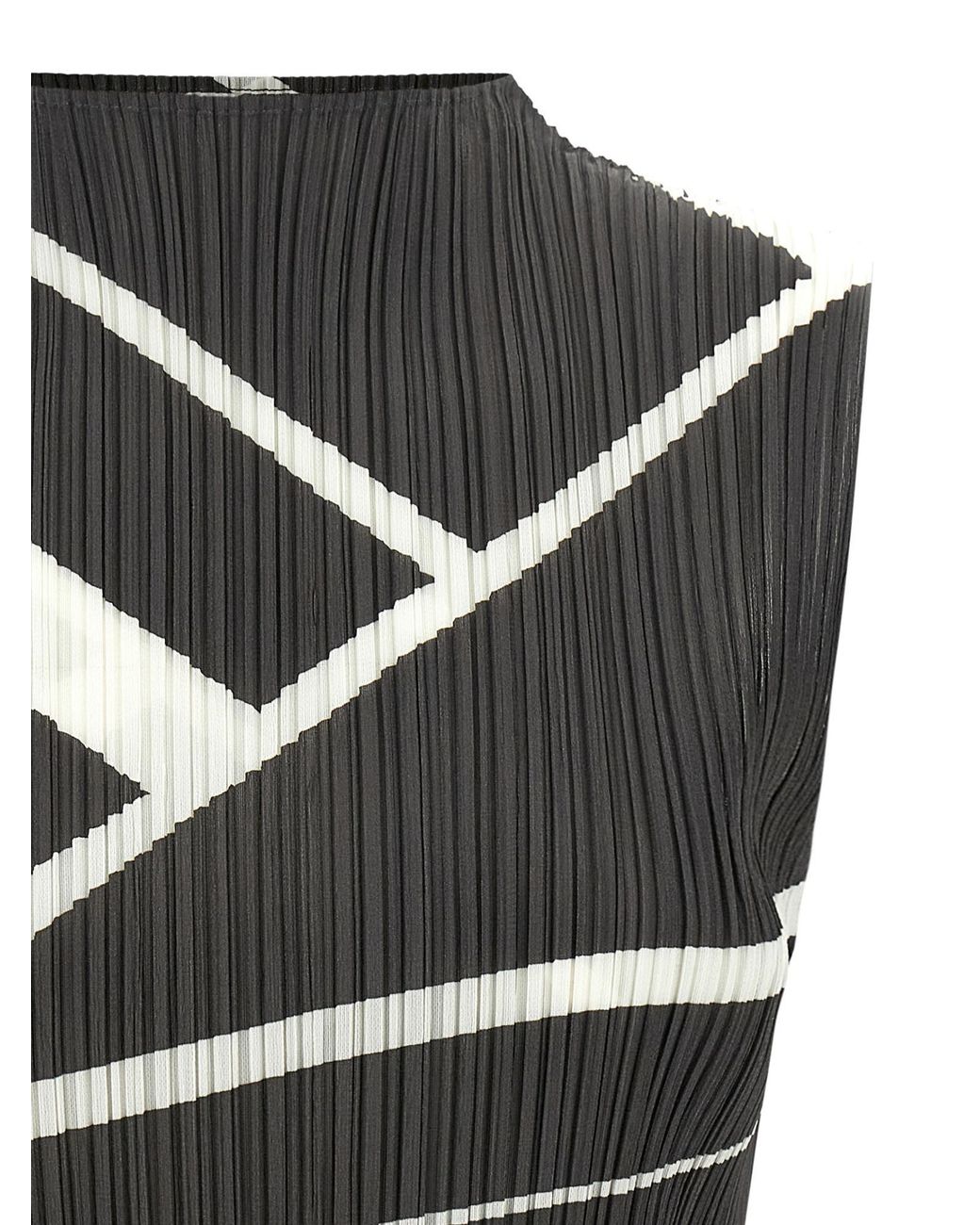 Pleats Please Issey Miyake Black Pleats Please Issey Miyake Fold Line Sleeveless Top