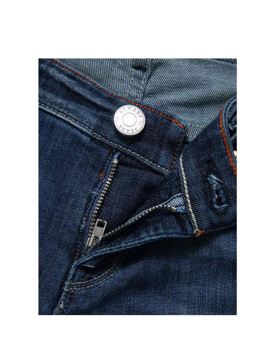 Armani Jeans Blue Wash And Wear Out Skinny Jeans
