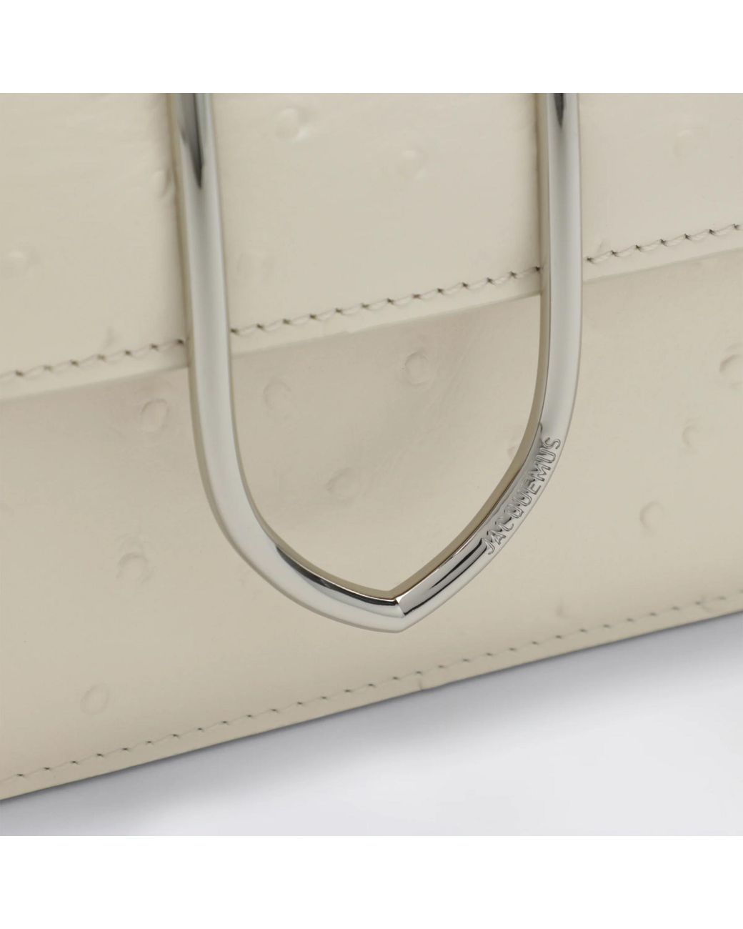 Jacquemus White Embossed Metal-Handle Shoulder Bag