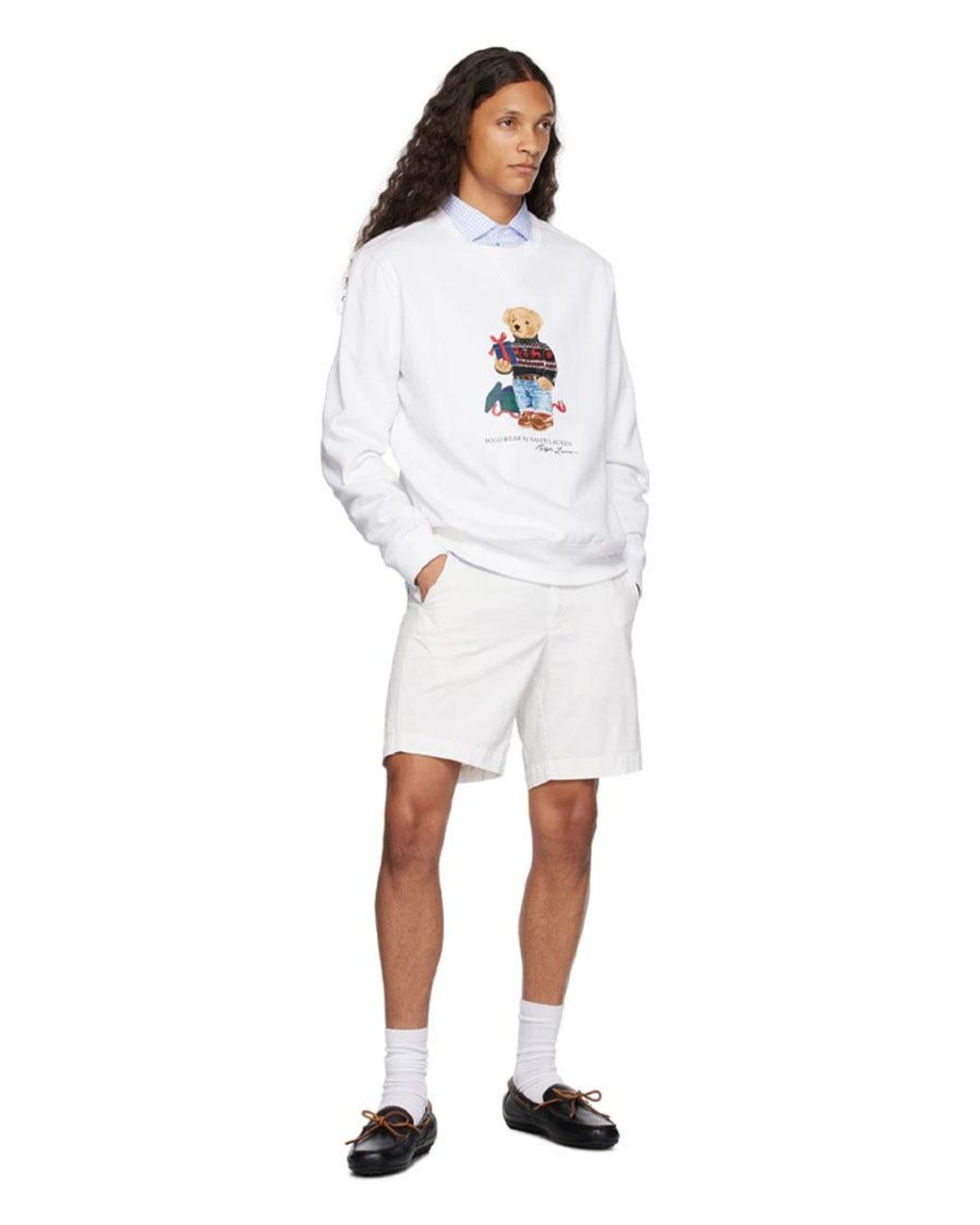 Polo Ralph Lauren White Teddy-Bear Print Jersey Sweatshirt for men