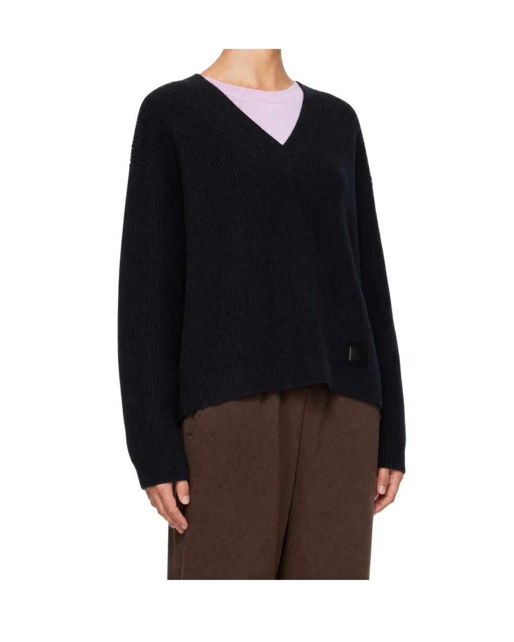Wooyoungmi Black V-Neck Long-Sleeve Sweater
