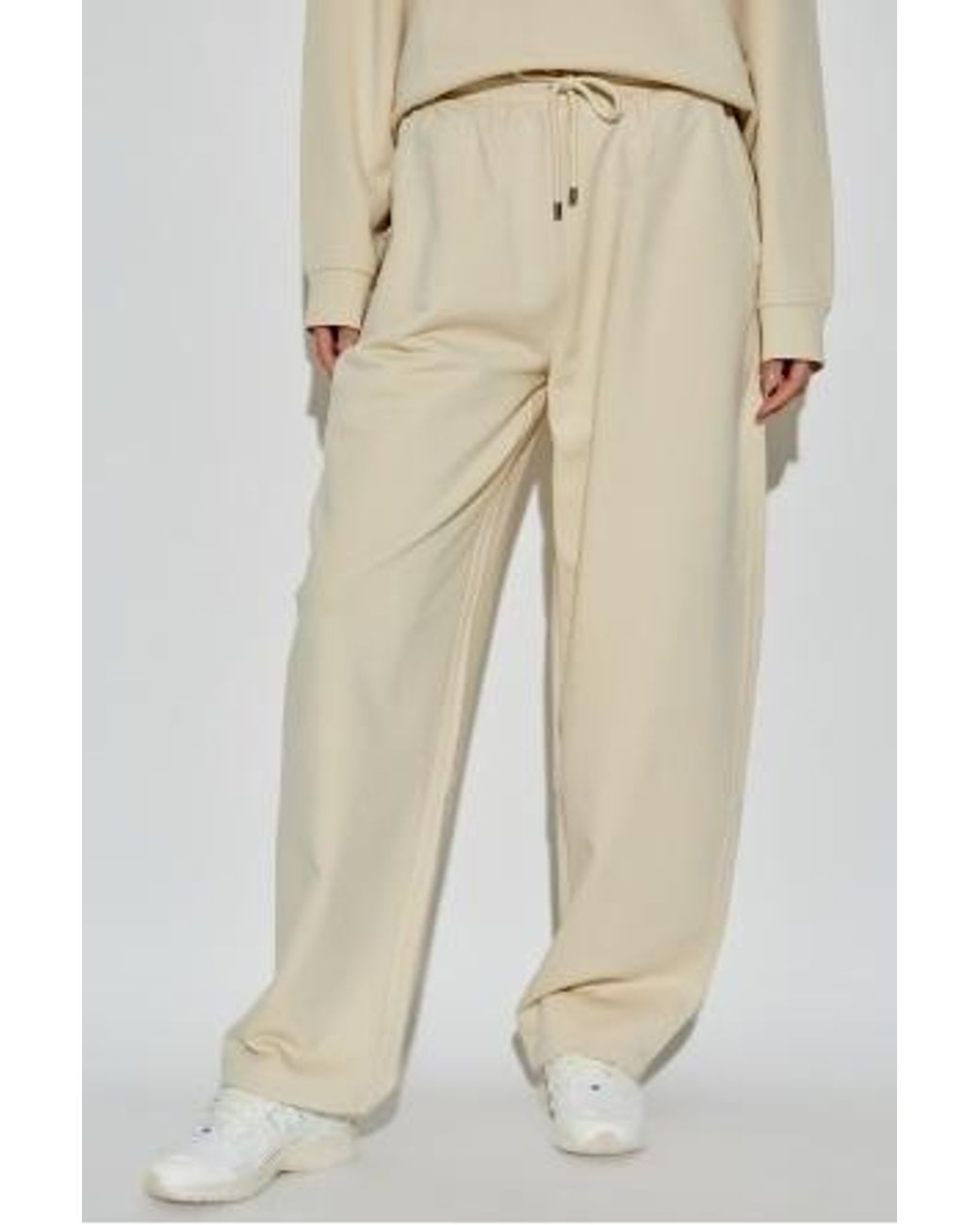 Sportmax White Drawstring Wide-Leg Trousers