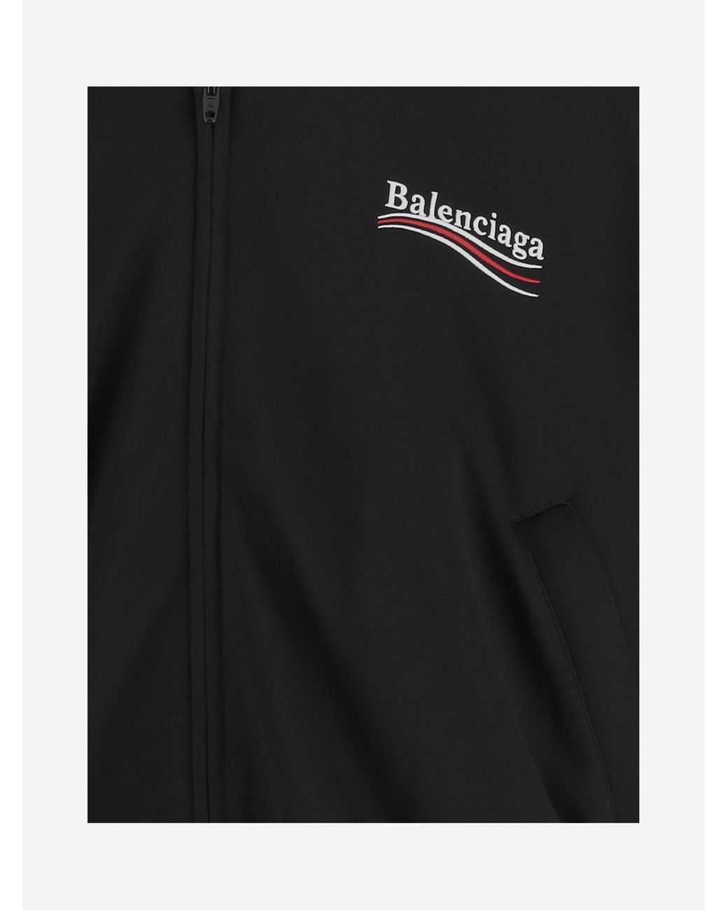 Balenciaga Black Logo Printed Zip-Up Jacket for men