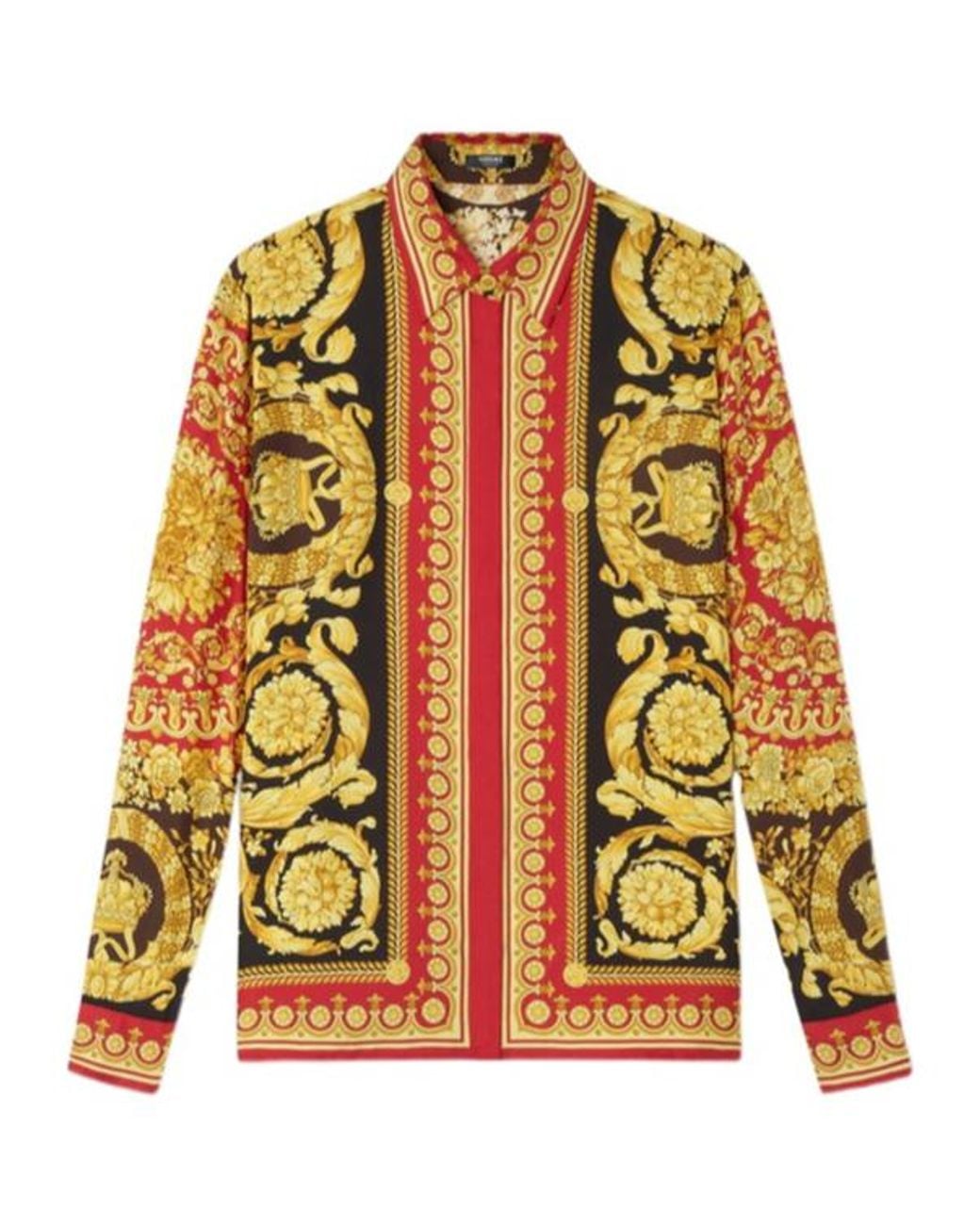 Versace Multicolor Pure Silk Shirt
