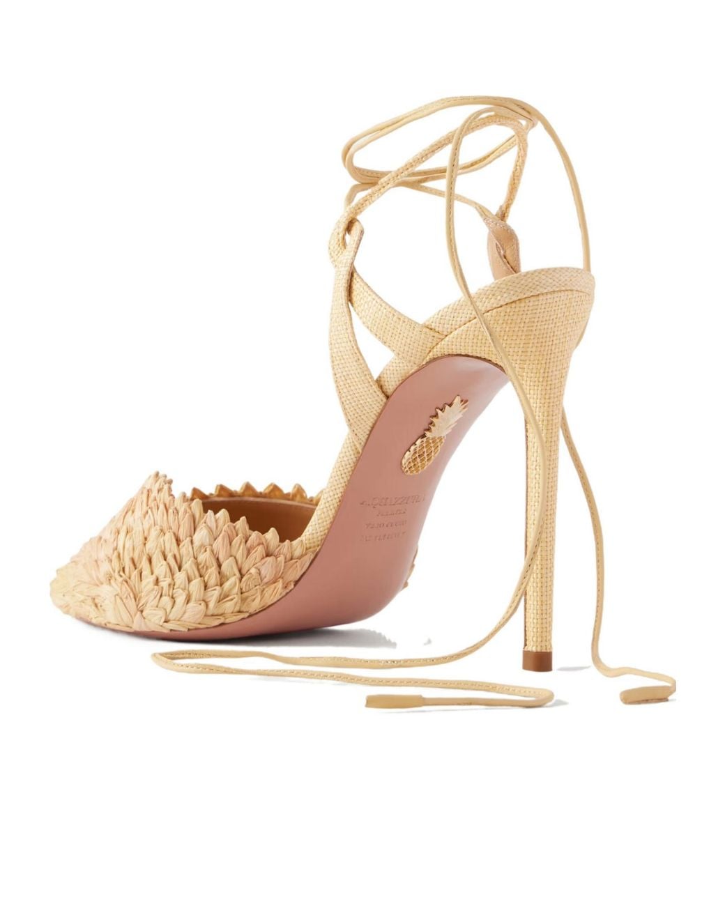 Aquazzura Red Raffia Sandals