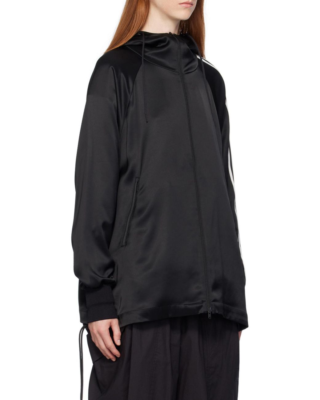Y-3 Black Stripe Detailed Zip-Up Jacket