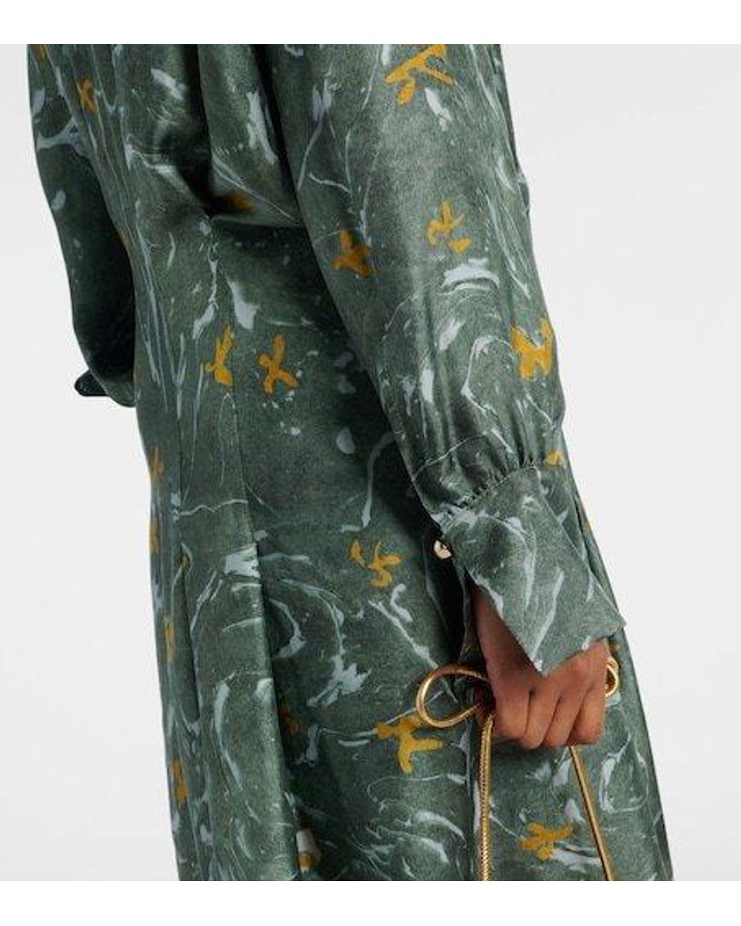 Altuzarra Green Felicia Studded Silk Maxi Dress