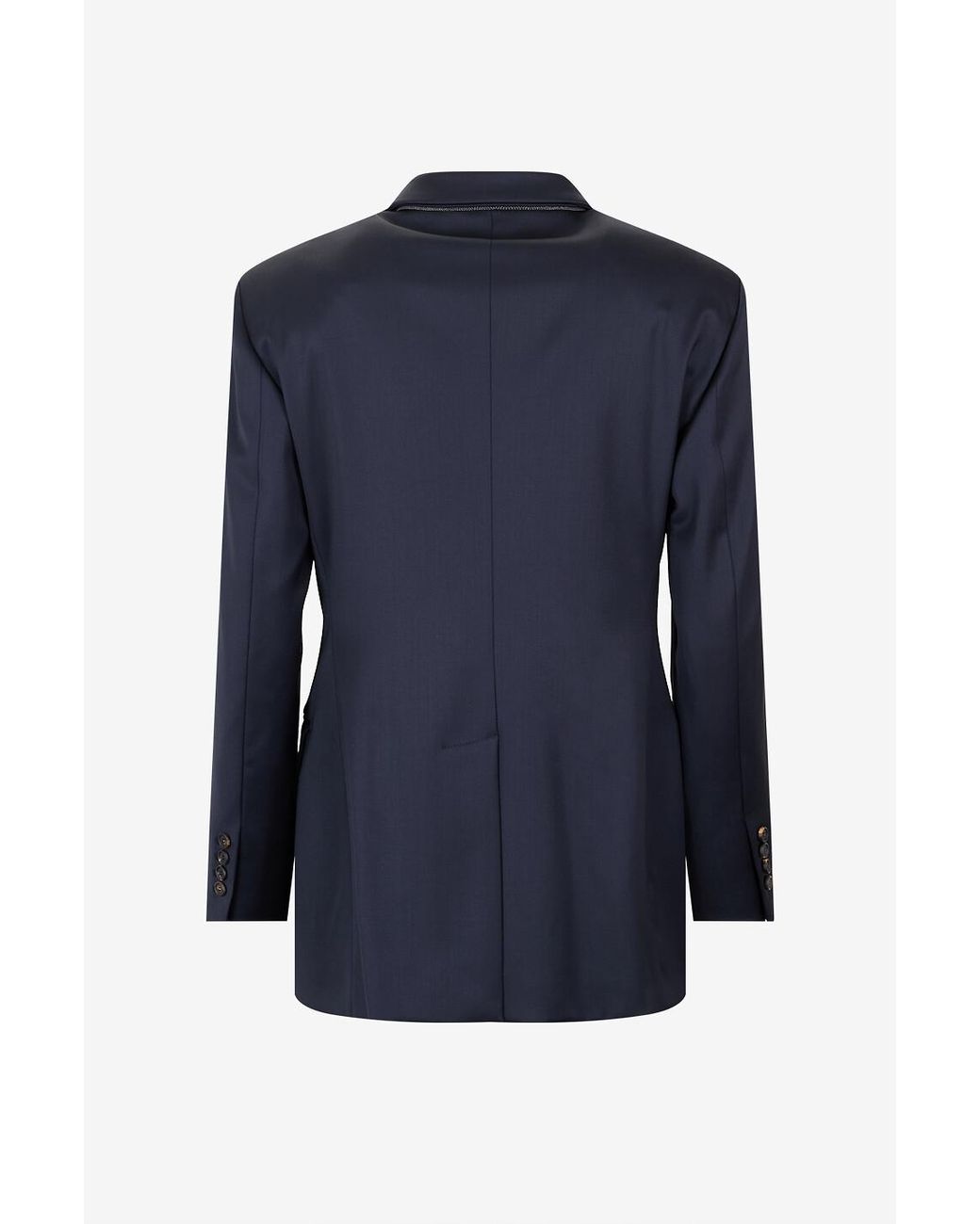 Brunello Cucinelli Blue Lapel Long-Sleeved Suit Jacket