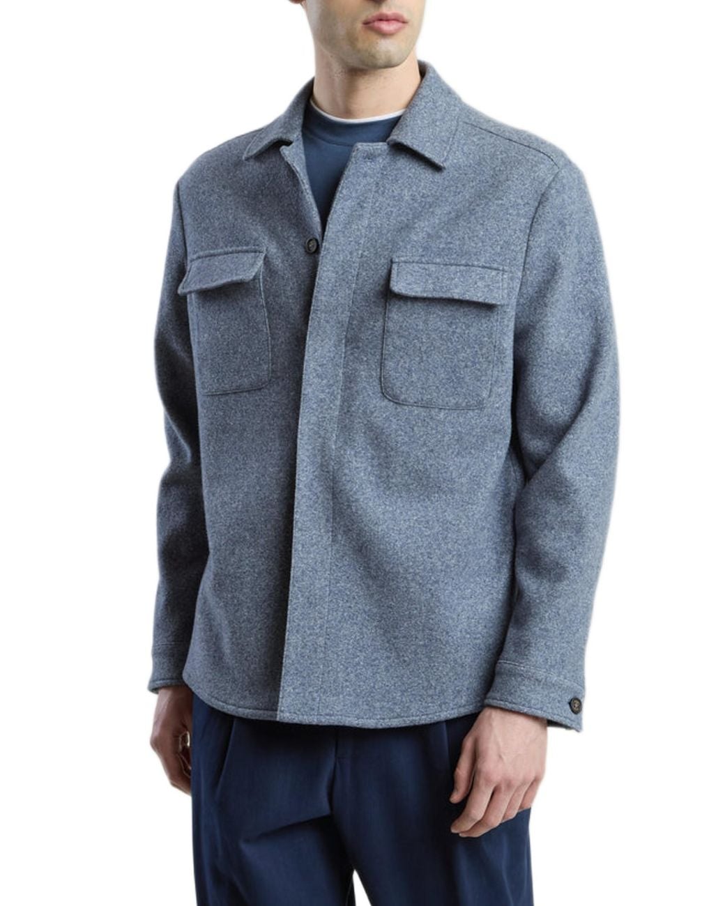Eleventy Blue Long-Sleeve Jacket for men