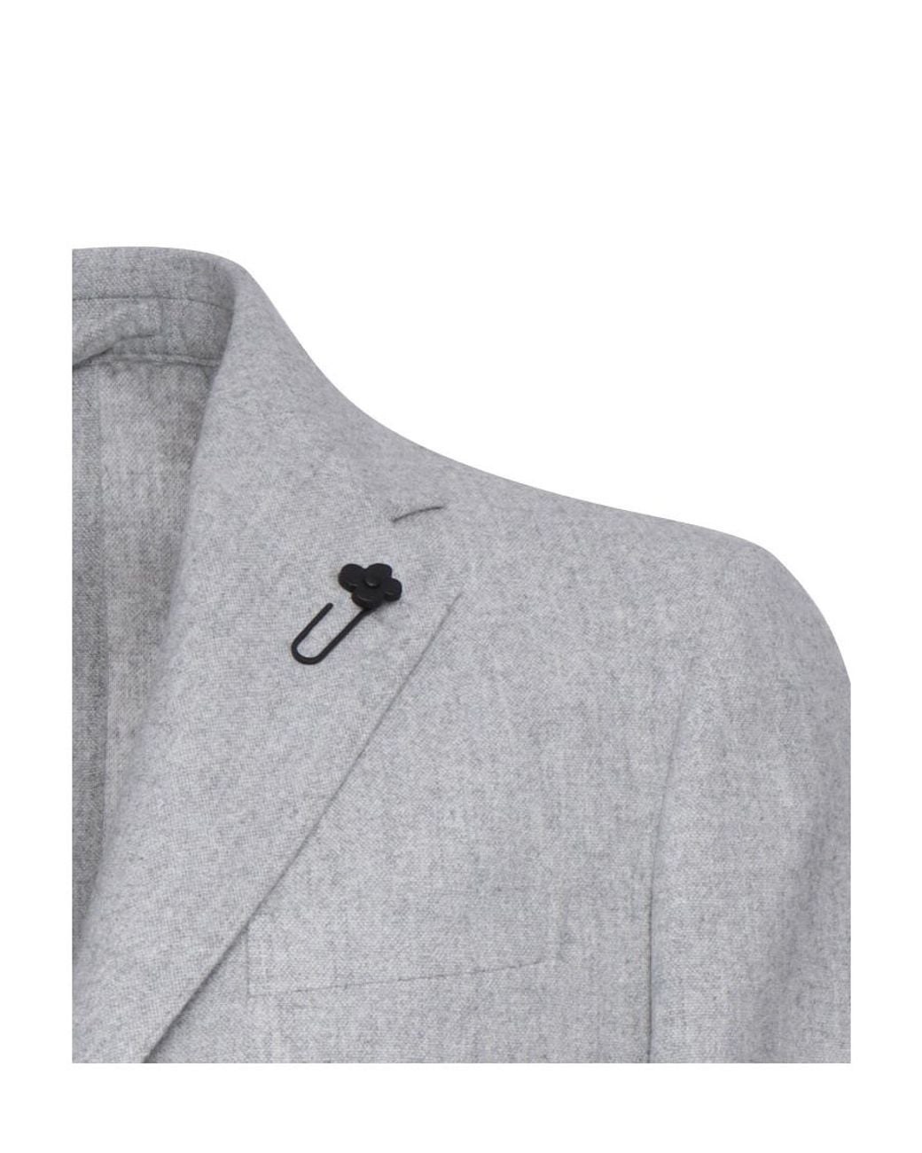 Lardini Gray ラルディーニ ブローチディテール シングルブレスト ブレザー for men