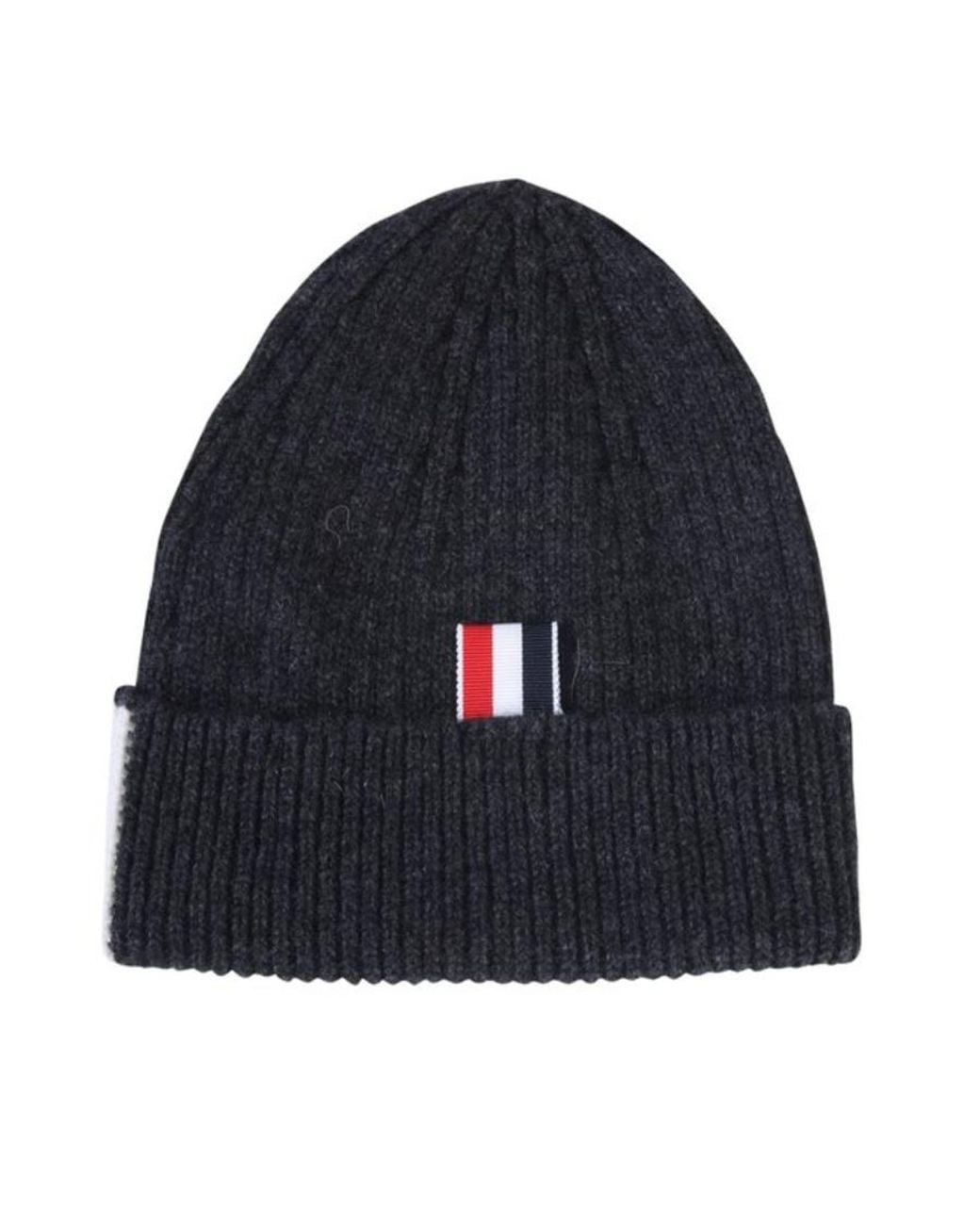Thom Browne Blue 4-Bar Knitted Beanie for men