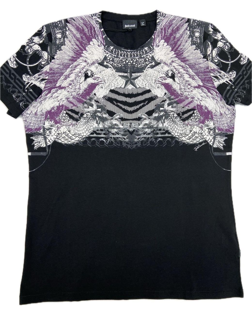 Just Cavalli Black Short-Sleeved T-Shirt for men