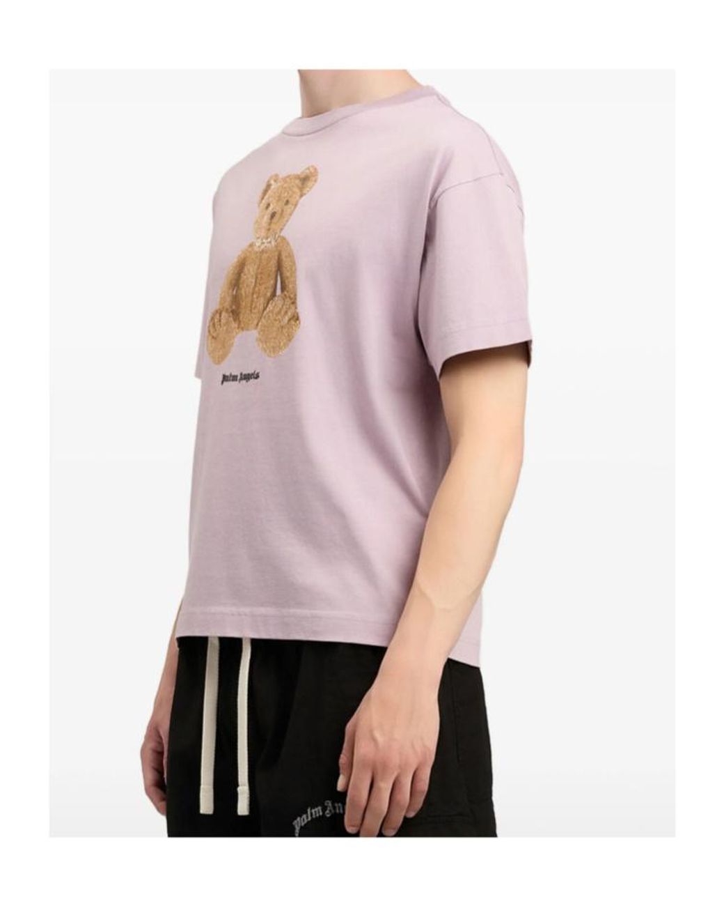 Palm Angels Pink Bear Graphic T-Shirt for men
