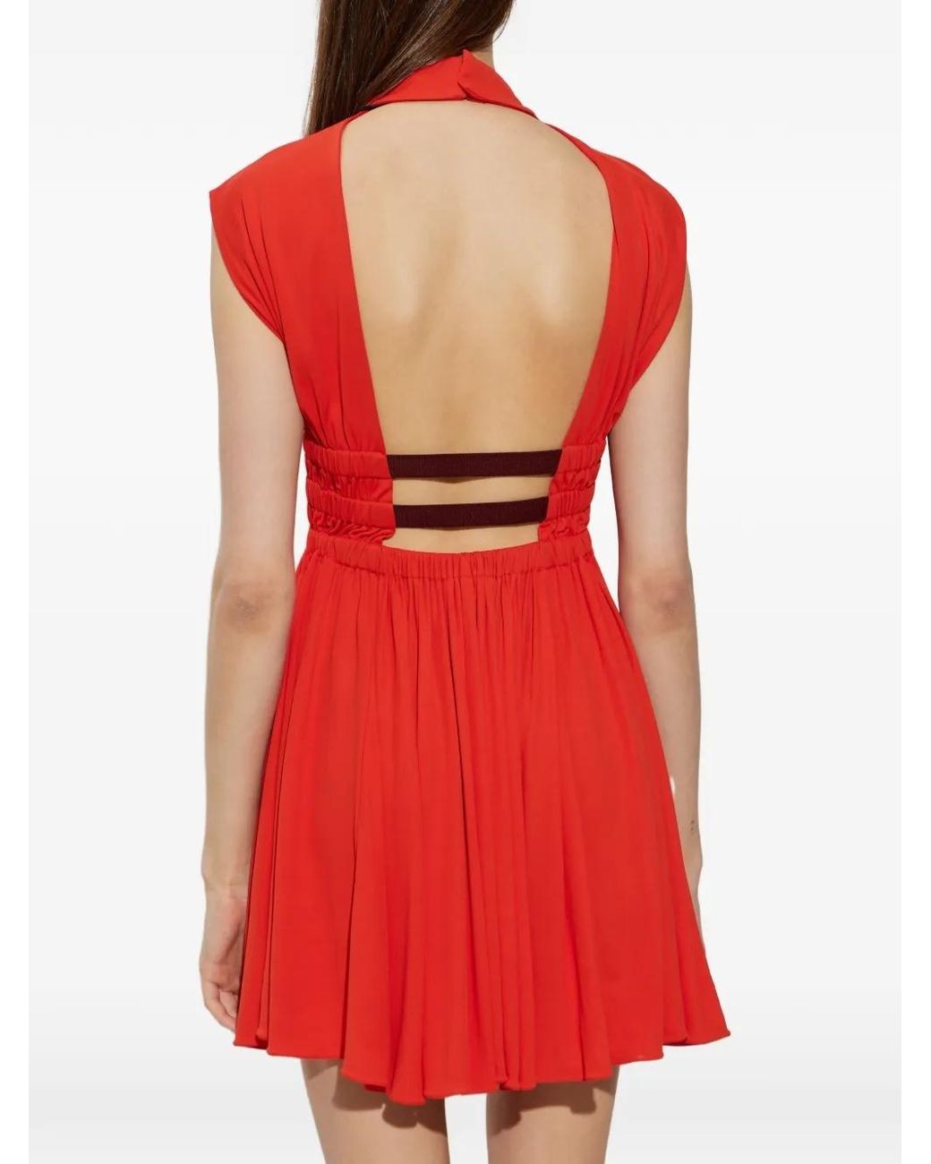 Alaïa Red Alaïa Mini Deesse Dress