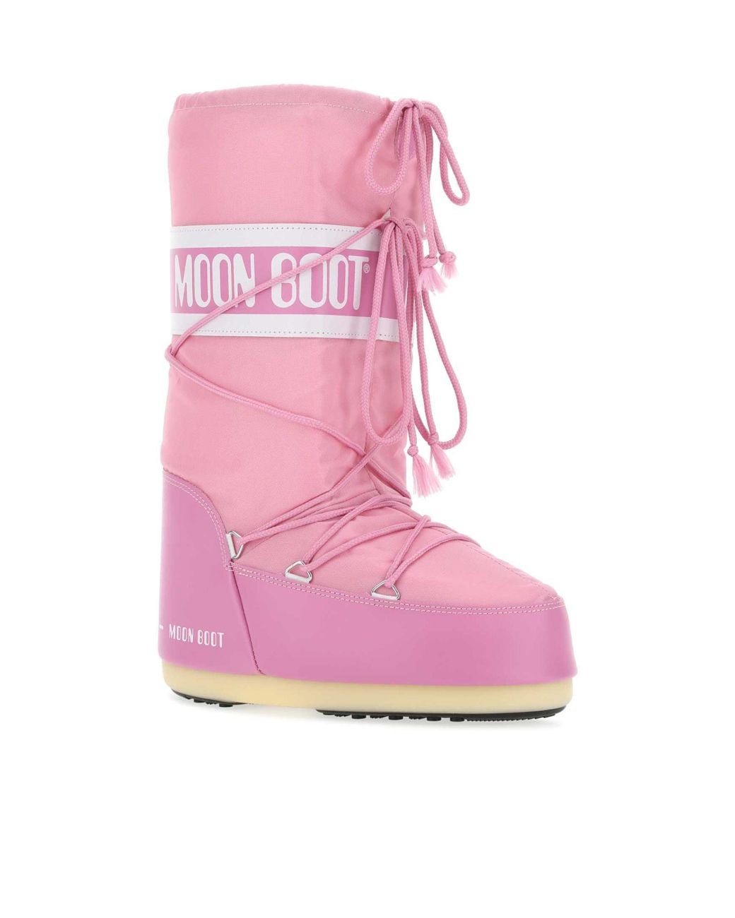 Moon Boot Pink Icon Logo Printed Lace-Up Boots