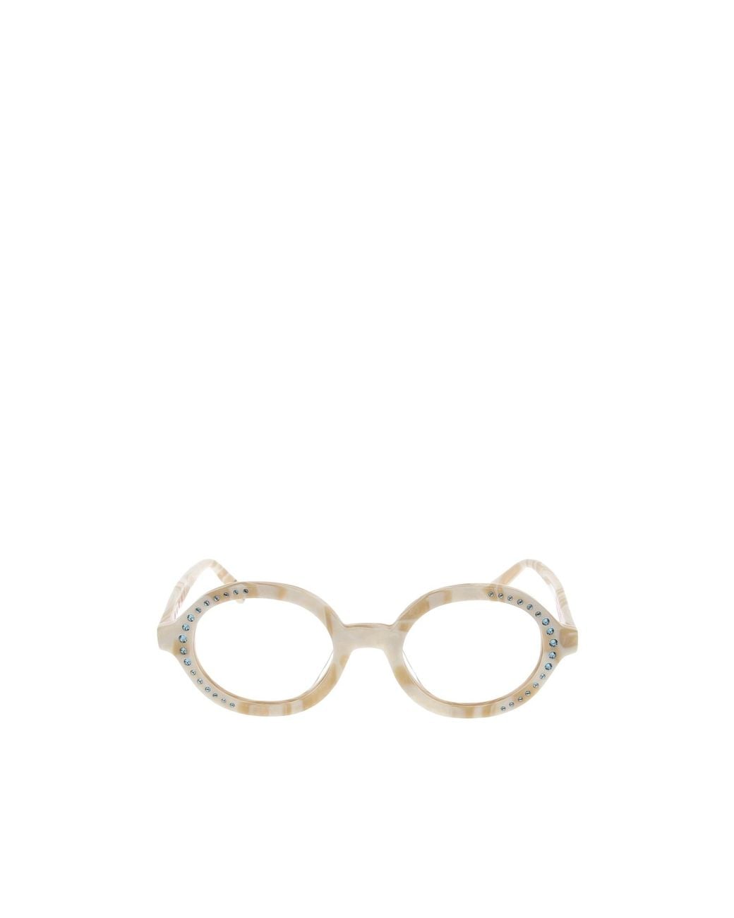 Marni White Eyewear Round Frame Embellished Glasses
