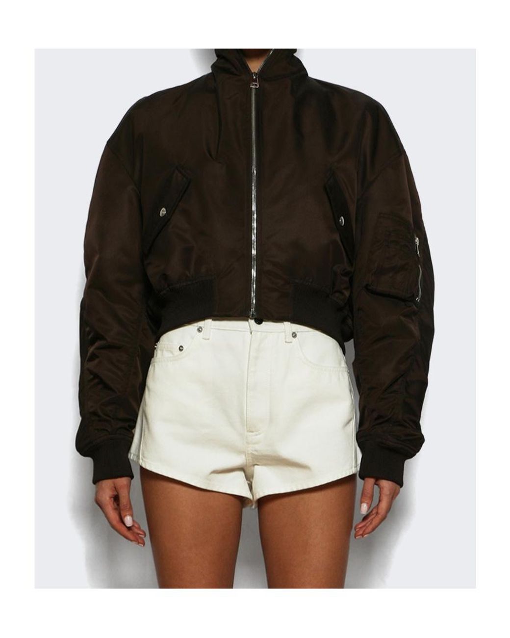 Givenchy Brown Zip-Up Shawl Collar Bomber Jacket