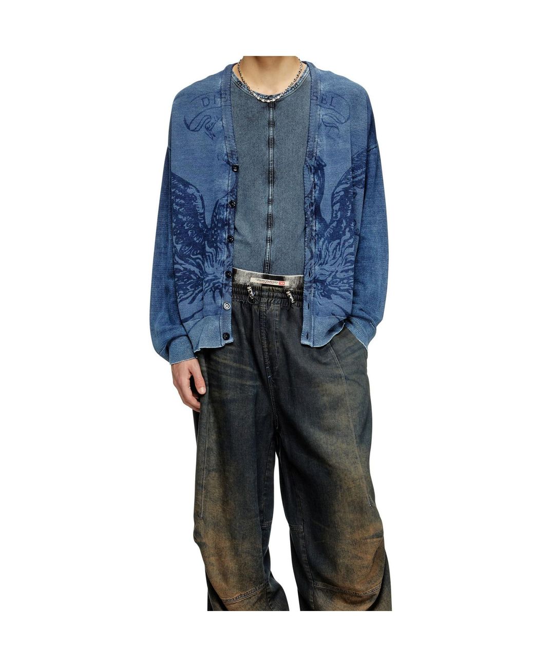 DIESEL Blue Cardigans for men