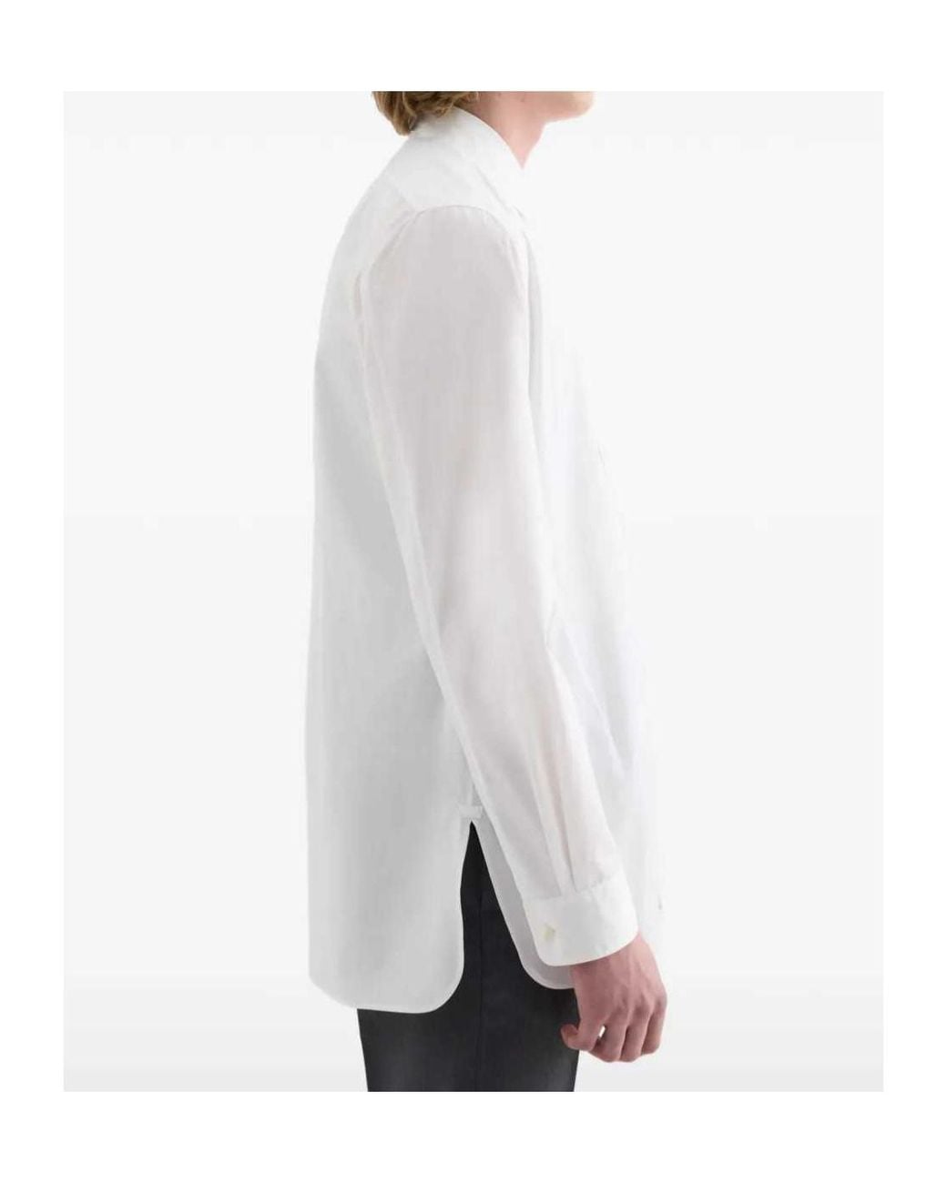 Jil Sander White Poplin Long Sleeves Shirt for men