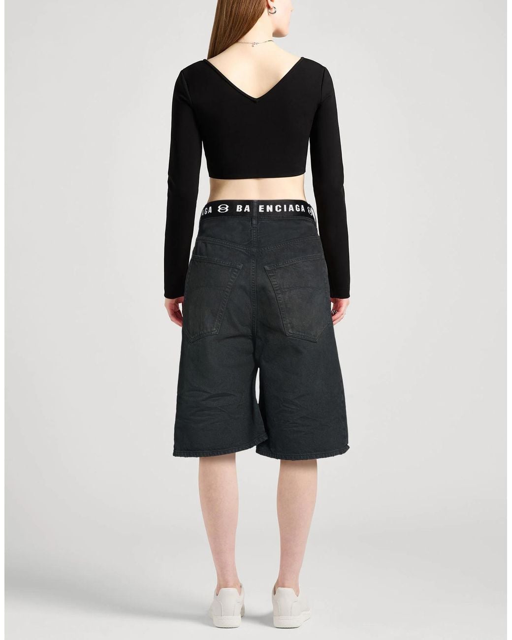 Balenciaga Black Denim Shorts