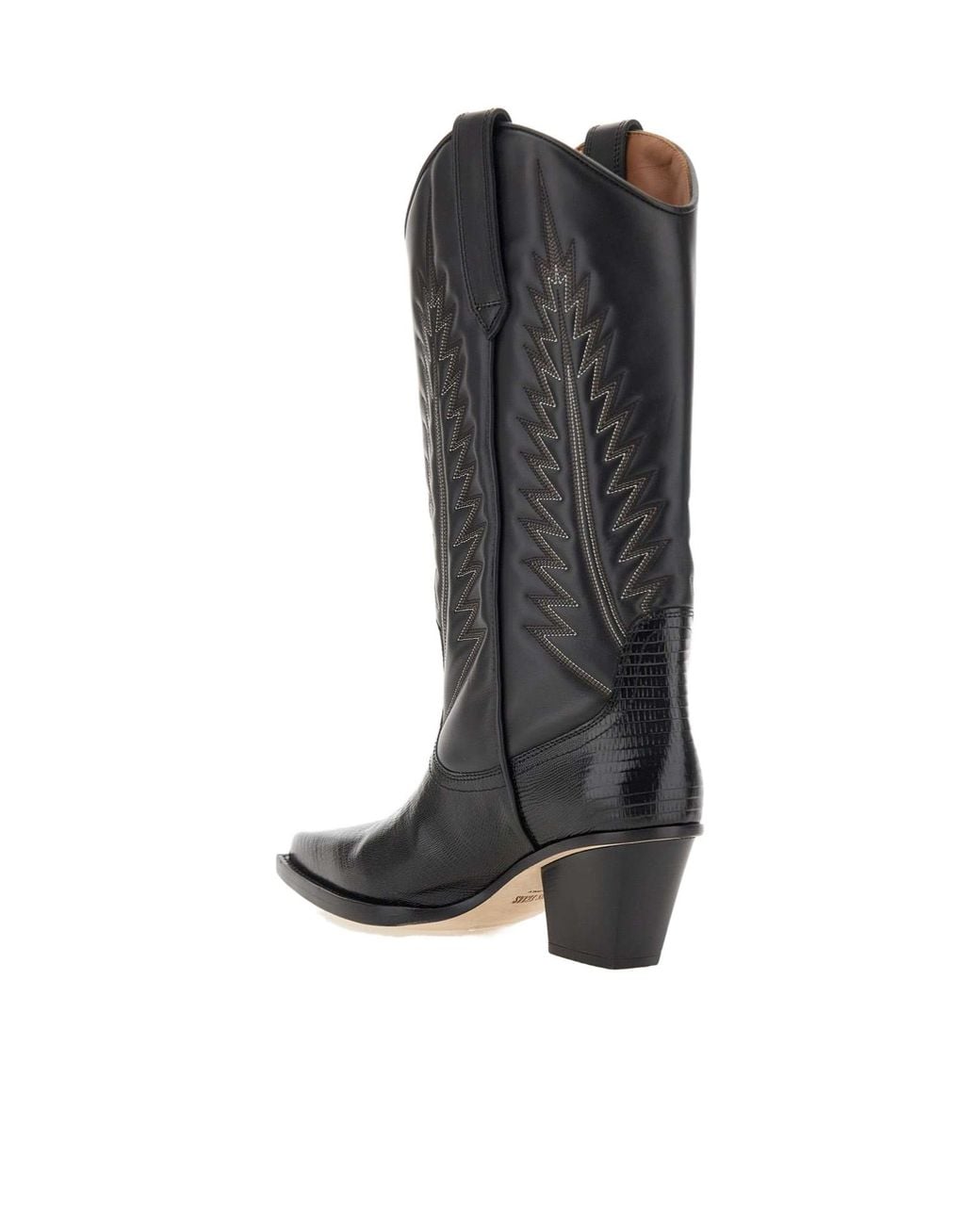 Paris Texas Black Rosario 60Mm Lizard-Effect Boots