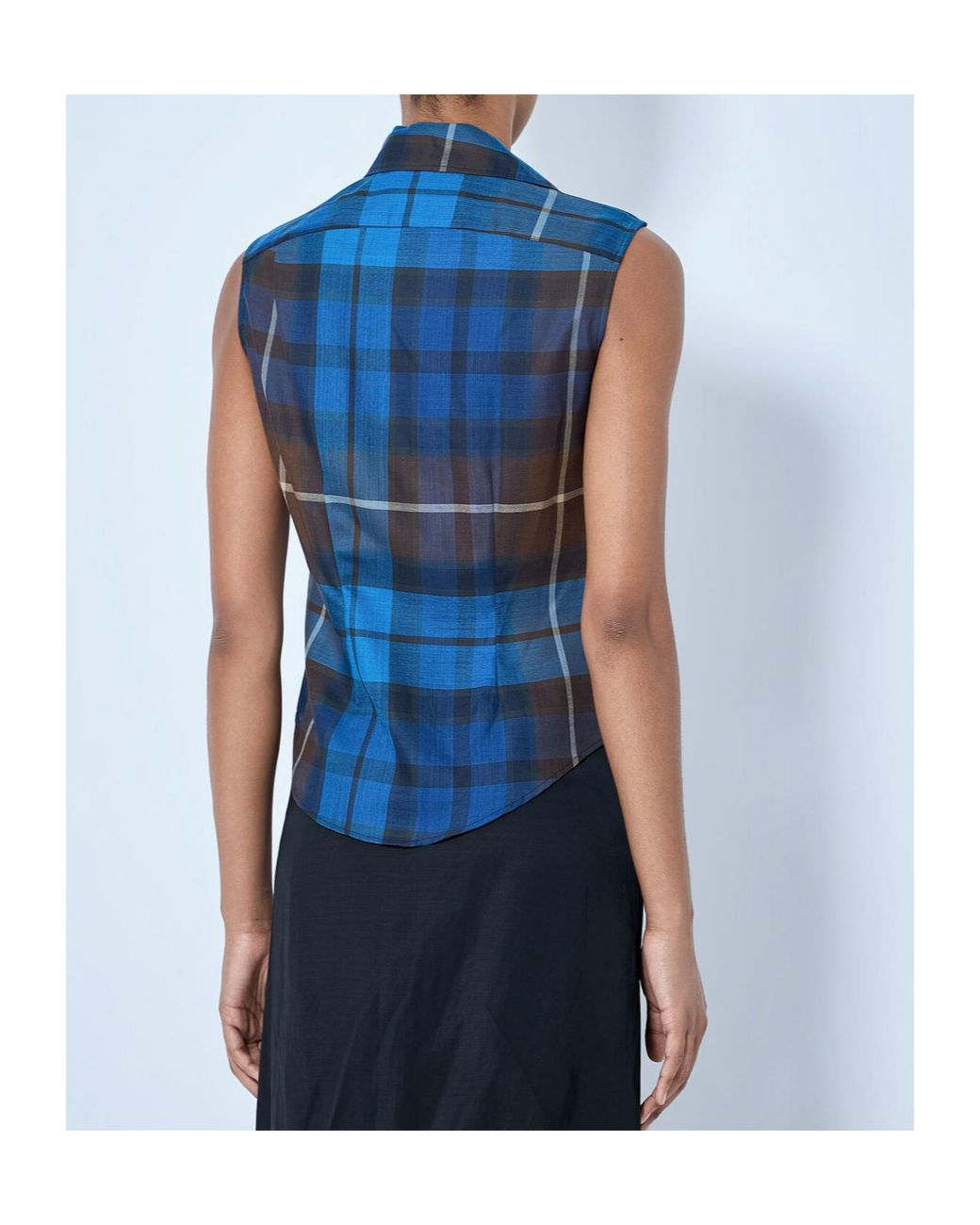 Vivienne Westwood Blue Drunken Sleeveless Check Top