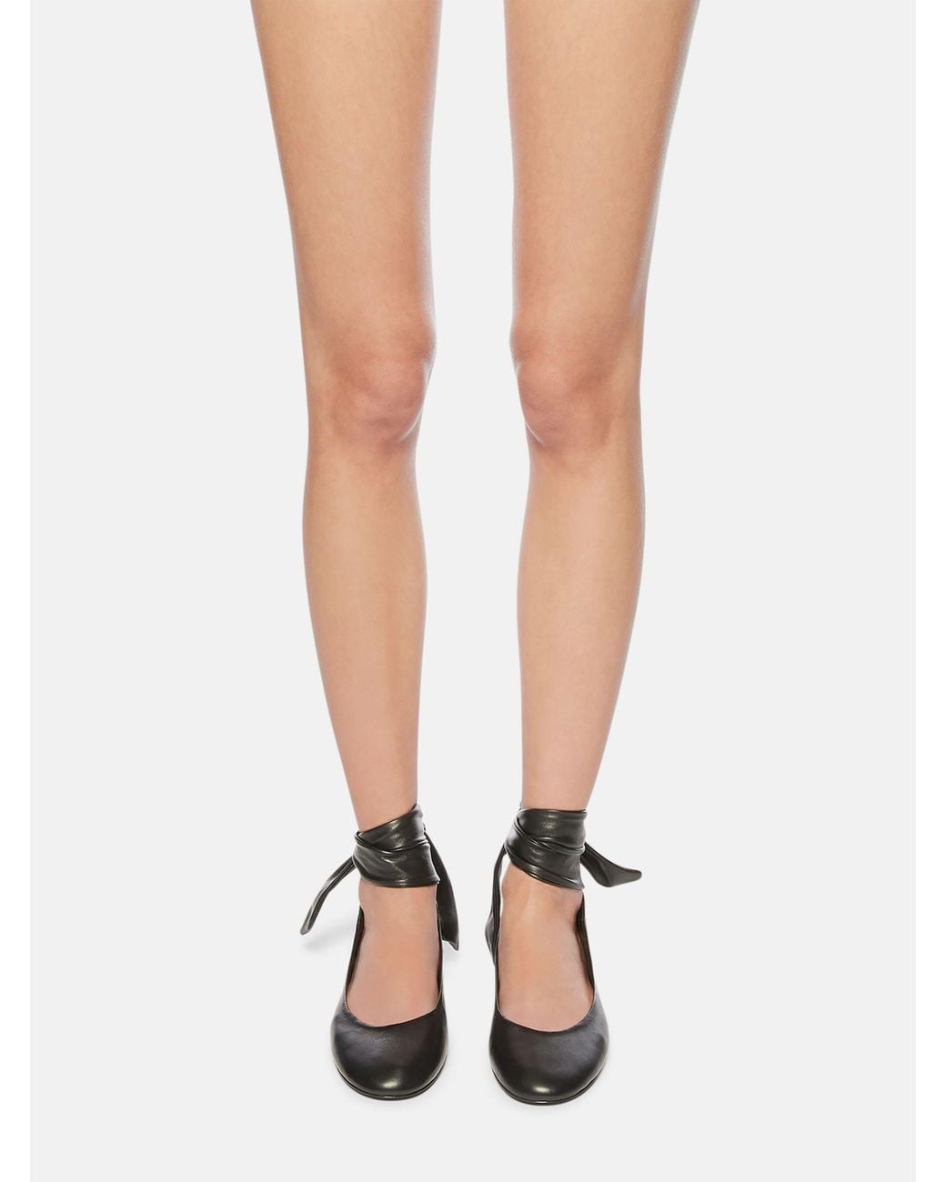 The Attico White The Cloe Ankle-Tied Ballerina Shoes