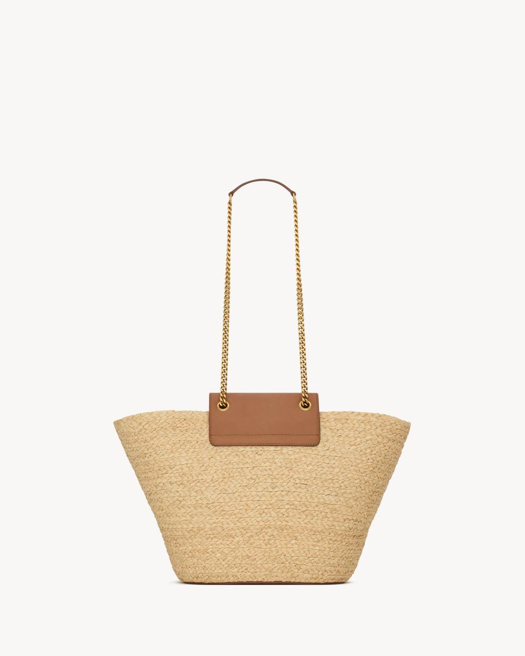 Saint Laurent Natural Manon Logo Plaque Shoulder Bag