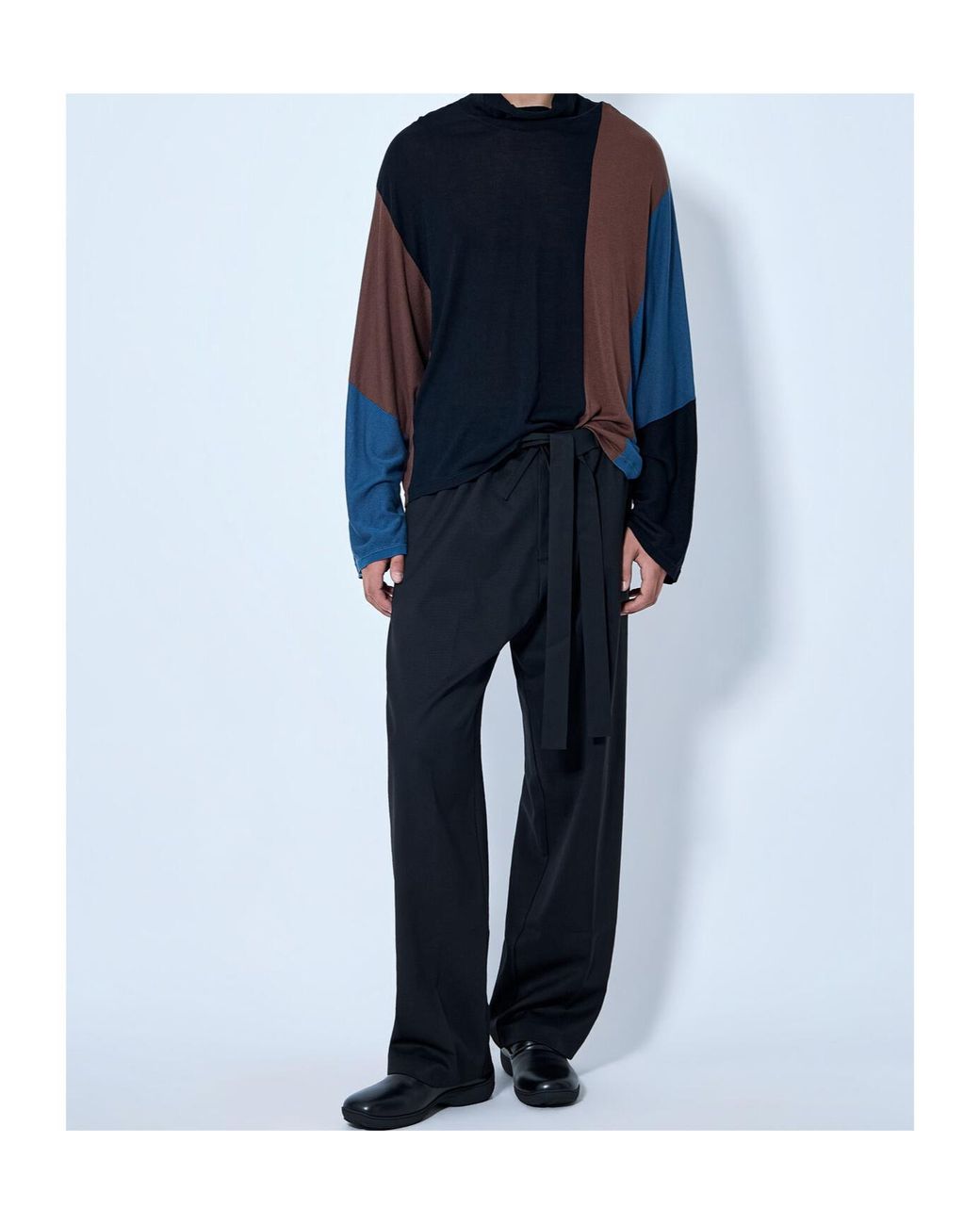 Kiko Kostadinov Blue Panelled Turtleneck Jumper for men