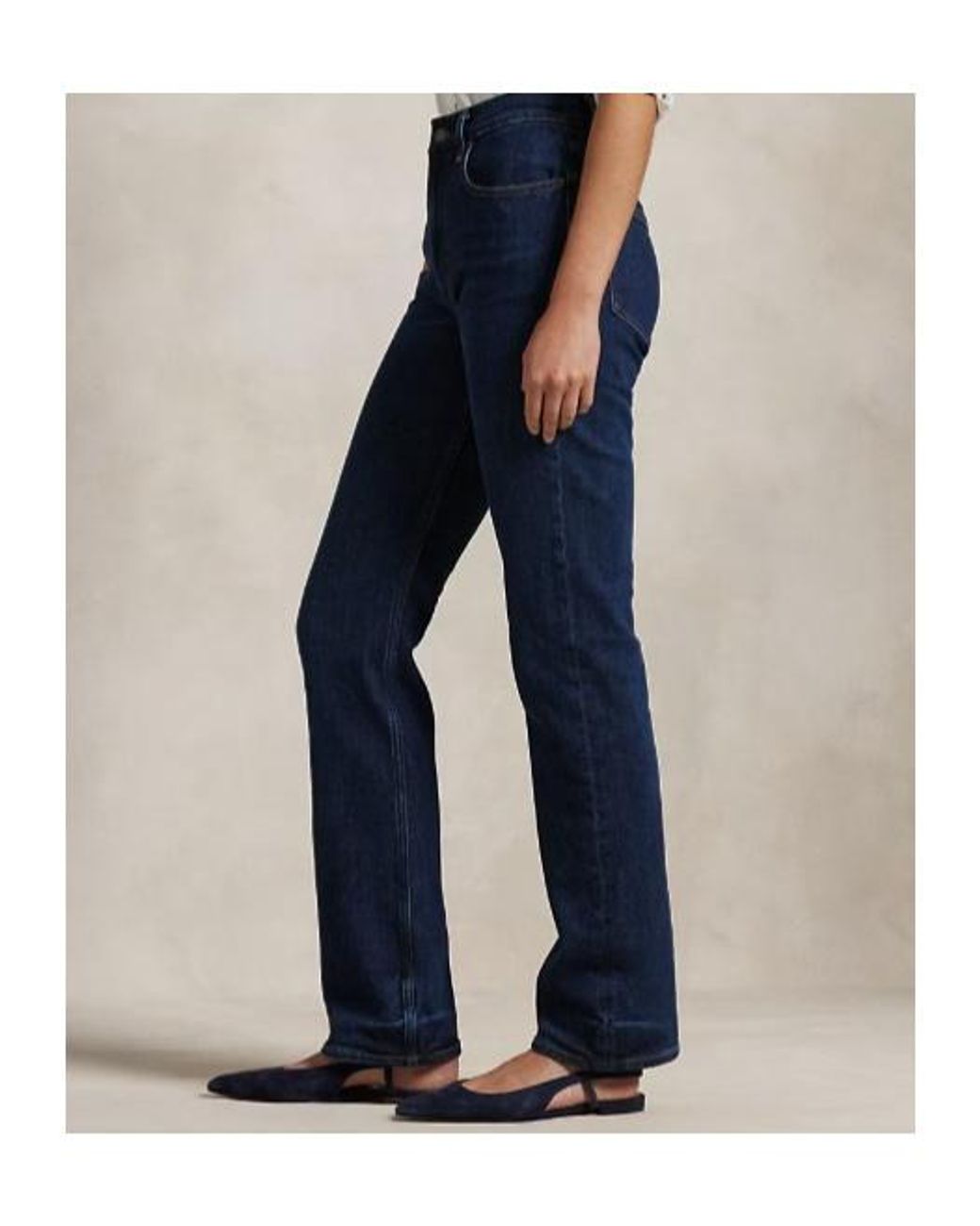 Ralph Lauren Blue Polo Logo Patch Straight Leg Jeans