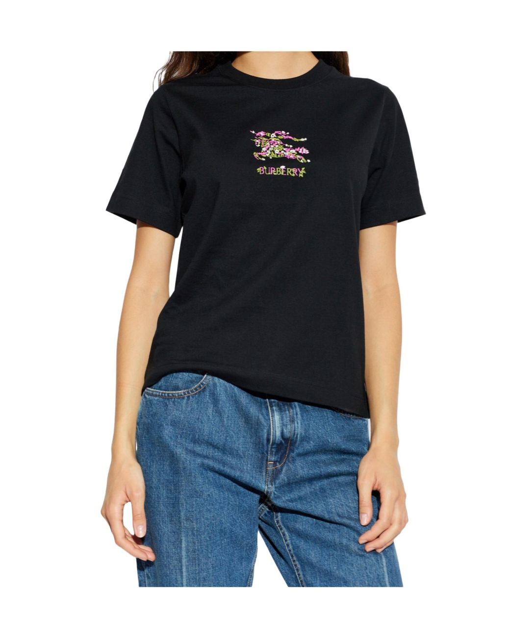 Burberry Black Logo Printed Crewneck T-Shirt