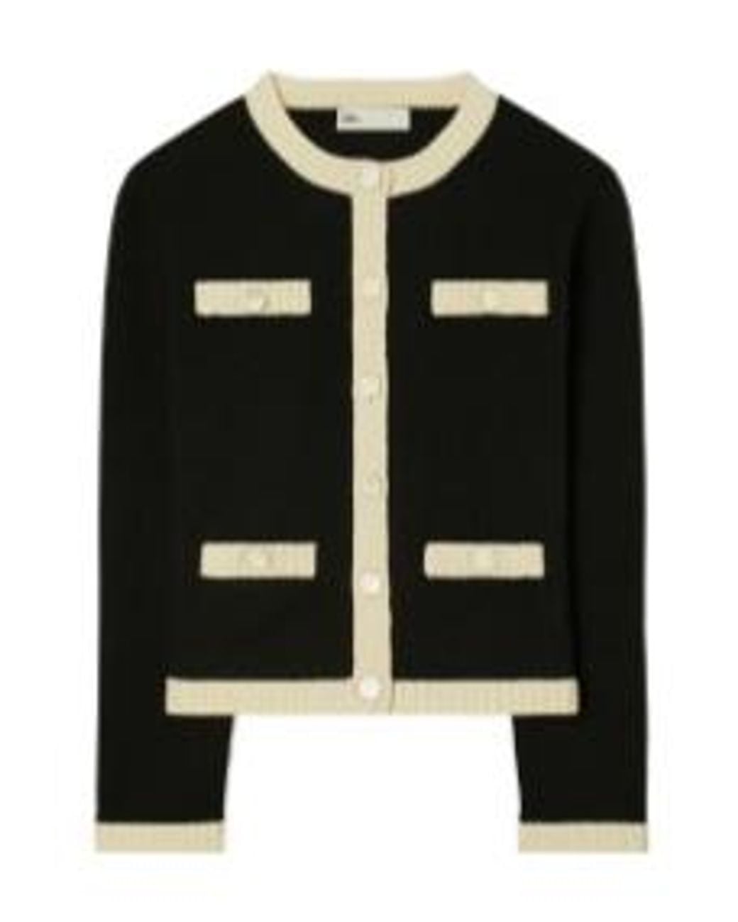 Tory Burch Black Kendra Chunky Knit Cardigan