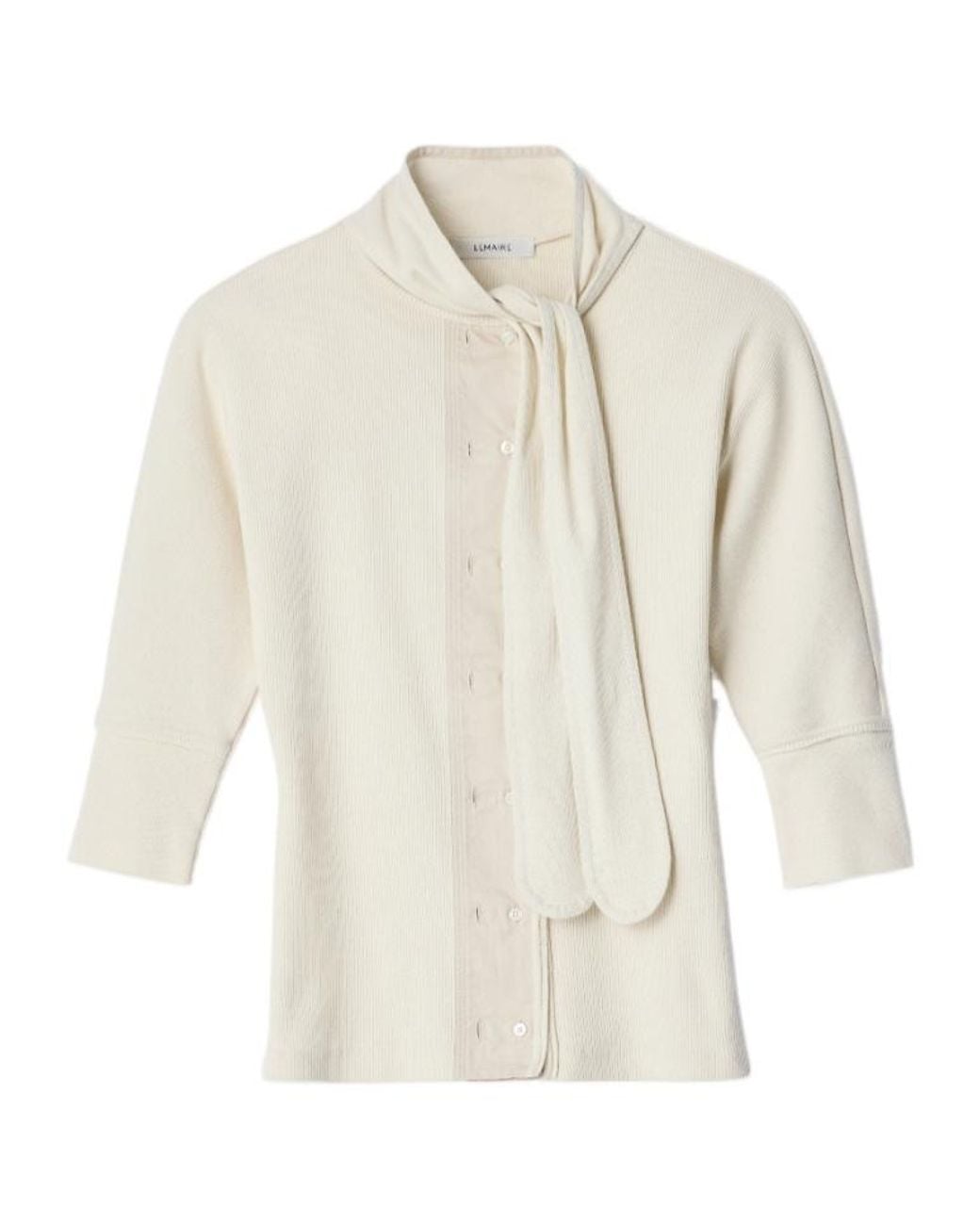 Lemaire White Tie-Neck Cardigan
