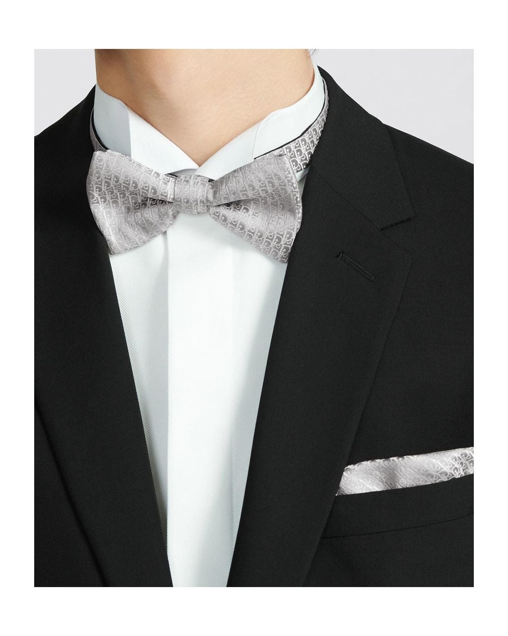 Dior White Oblique Bow Tie for men