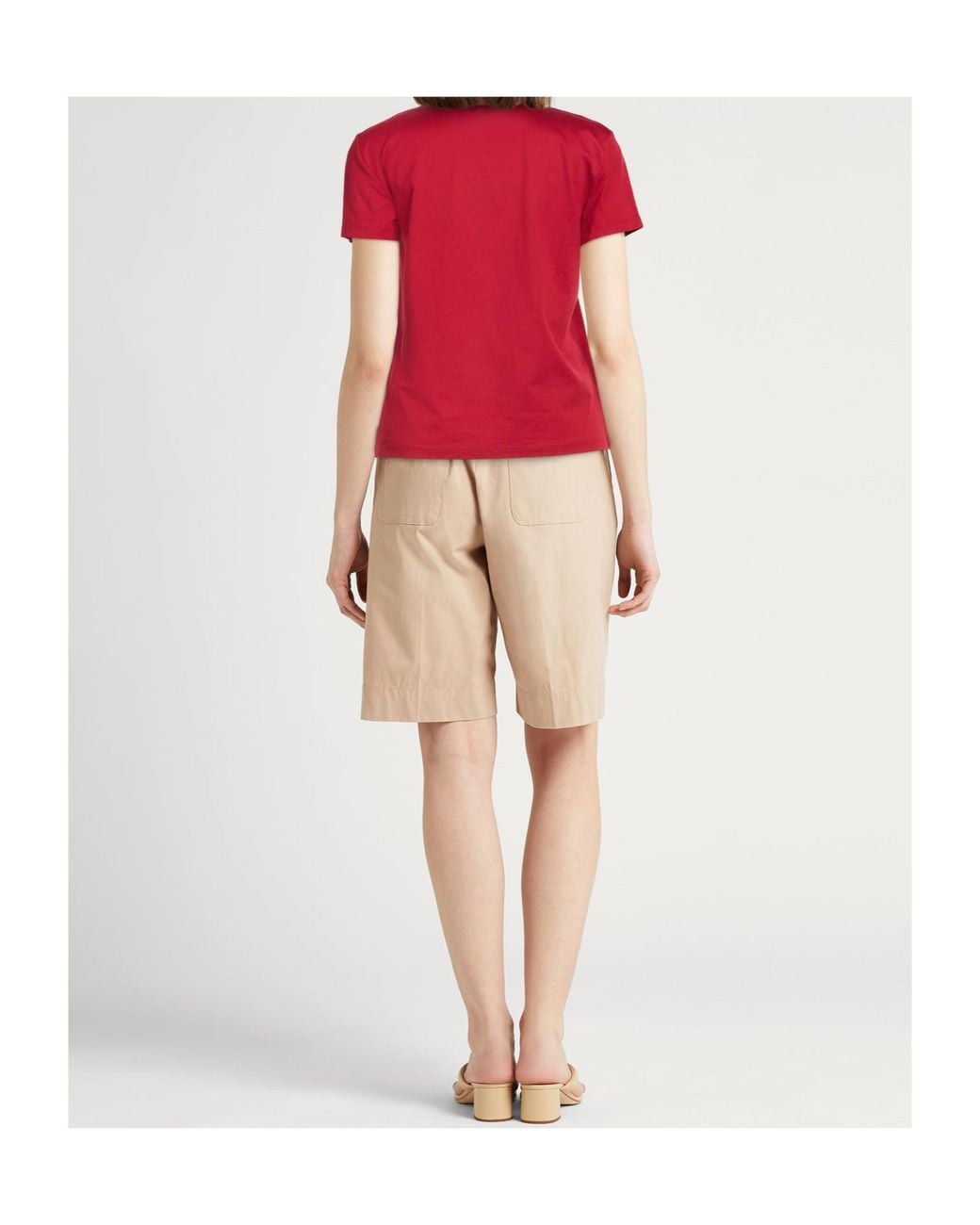 Max Mara Red Logo Short Sleeve T-Shirt