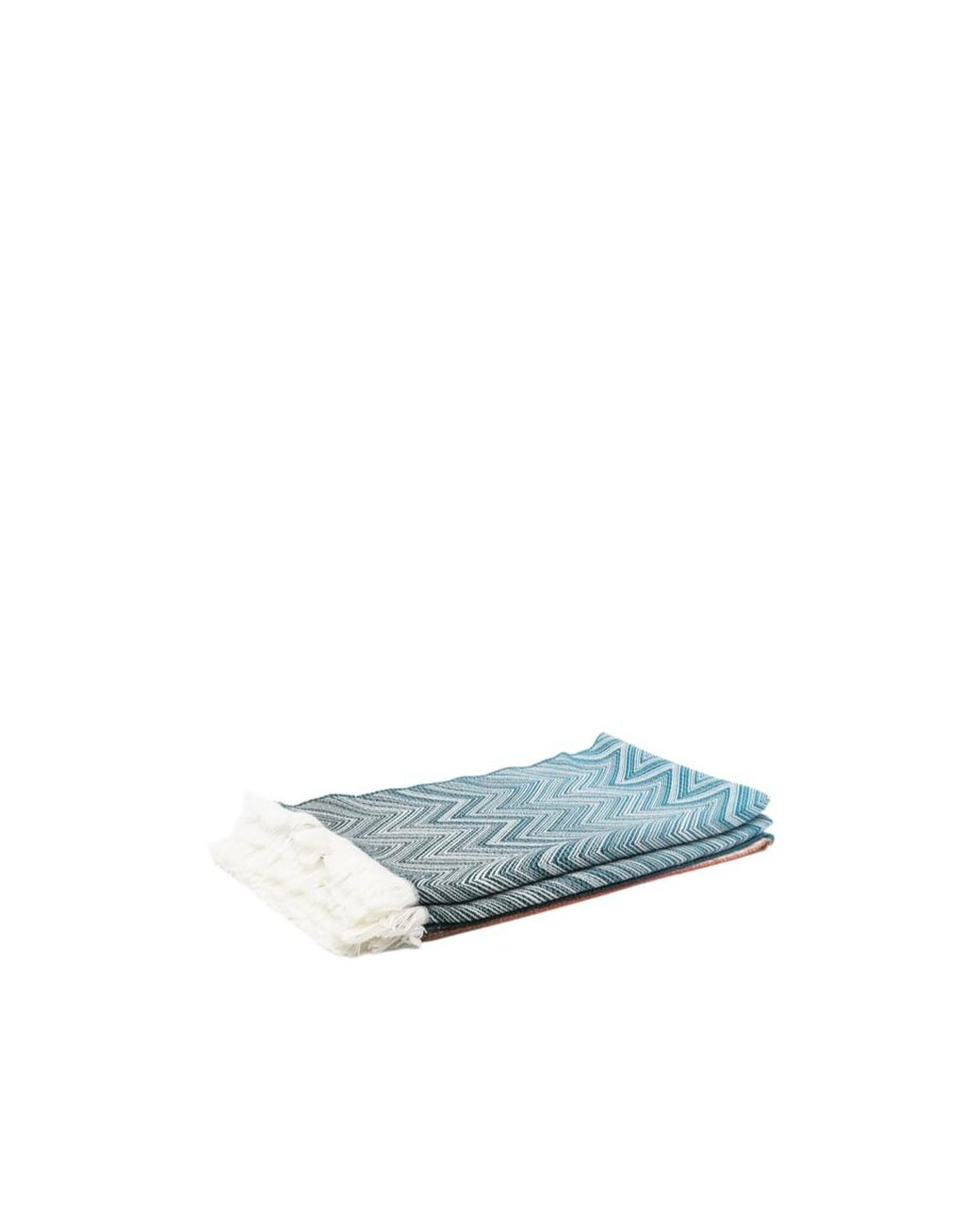 Missoni Blue Chevron-Pattern Fringed Blanket (130 X 190)