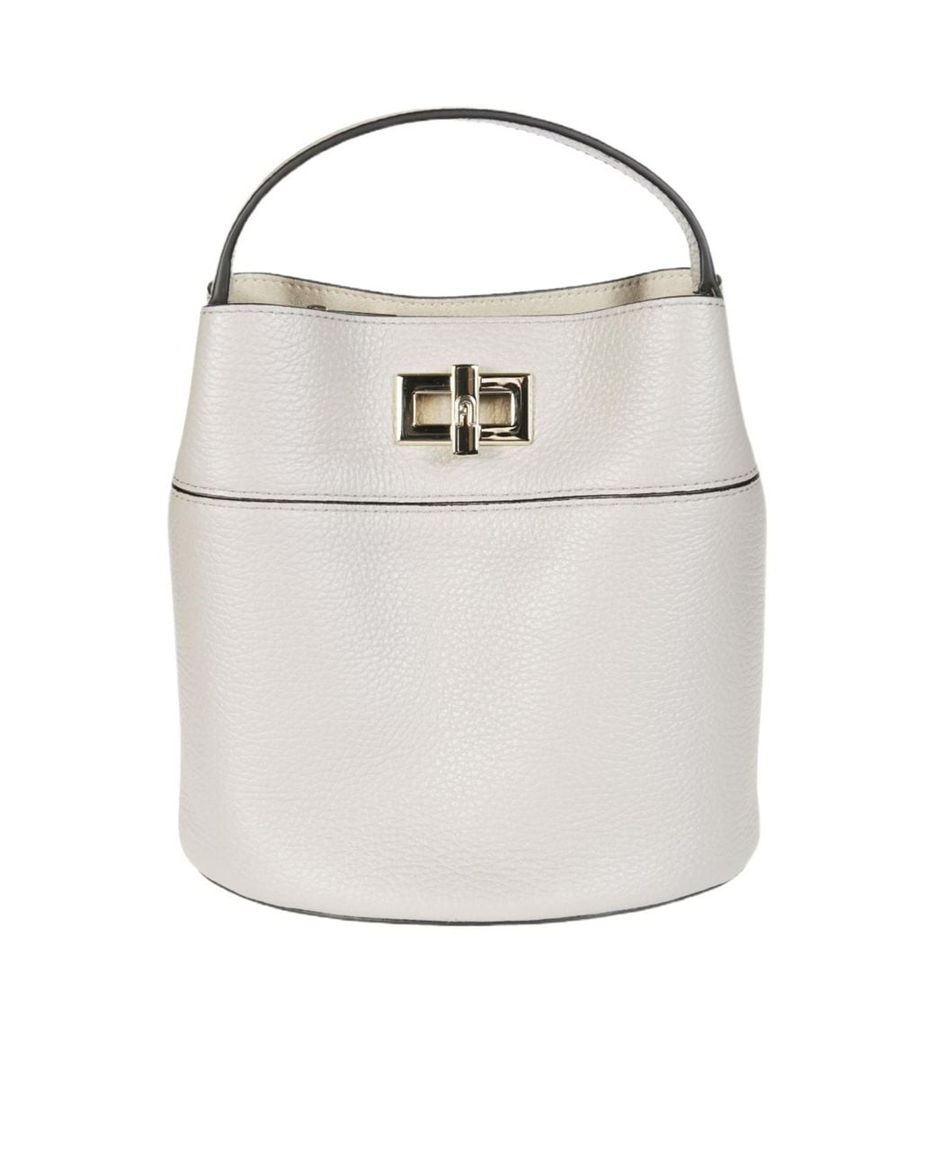 Furla White Amelia Mini Bucket Bag