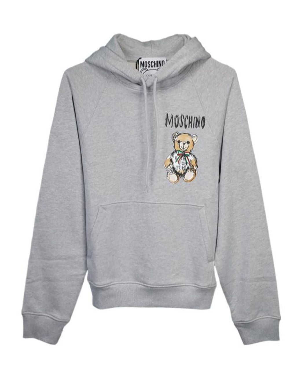 Moschino Gray Logo Logo Hooded Sweater