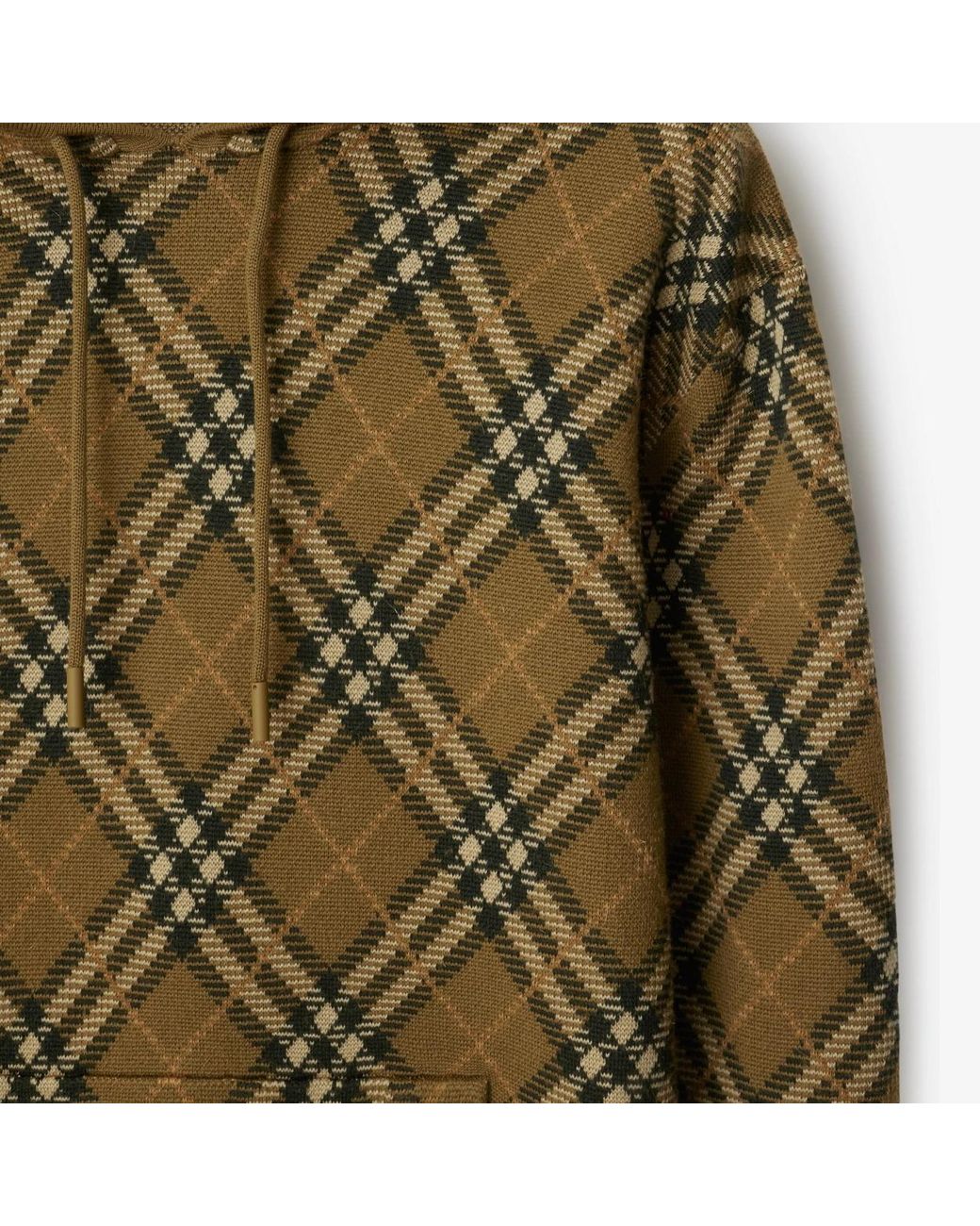 Burberry Green Wool Hoodie for men