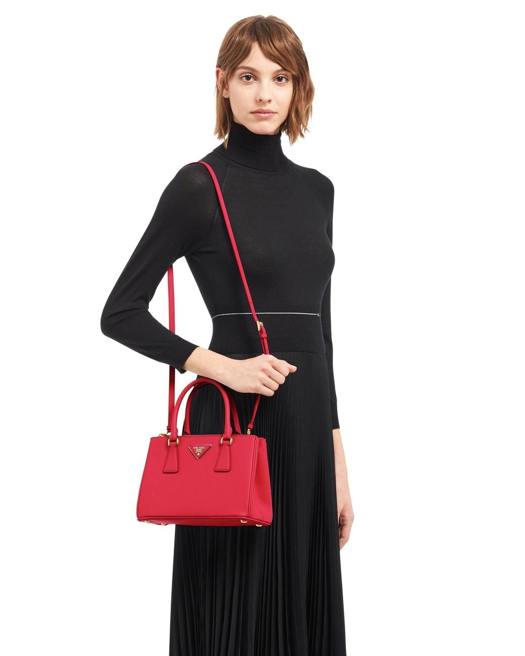 Prada Red Galleria Small Saffiano Leather Bag