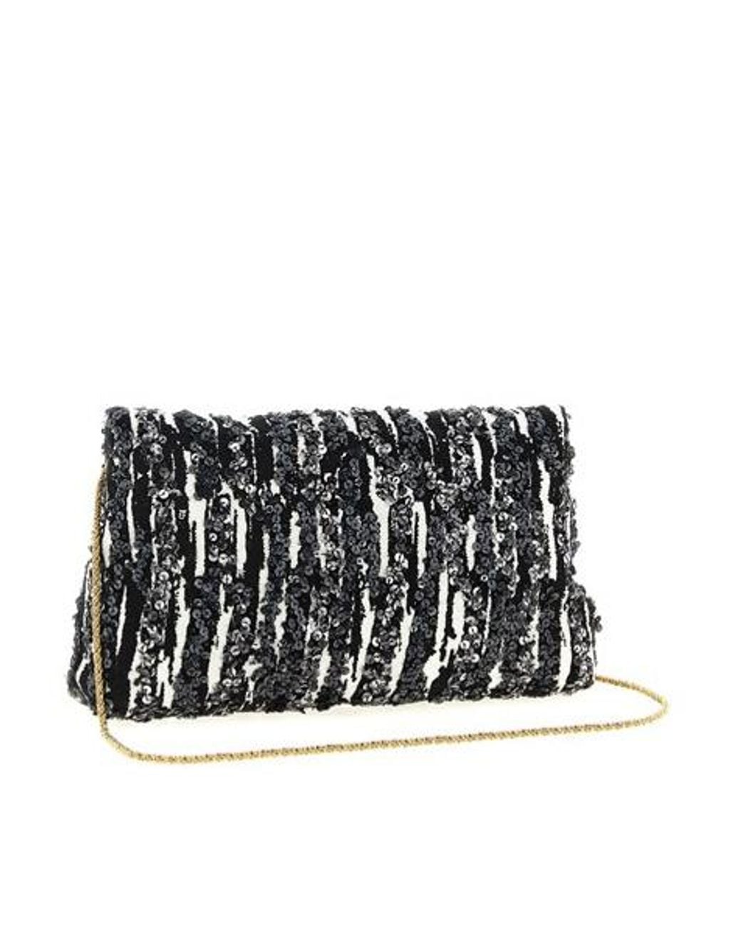 Dries Van Noten Black W.L. Sequin Embellished Clutch Bag