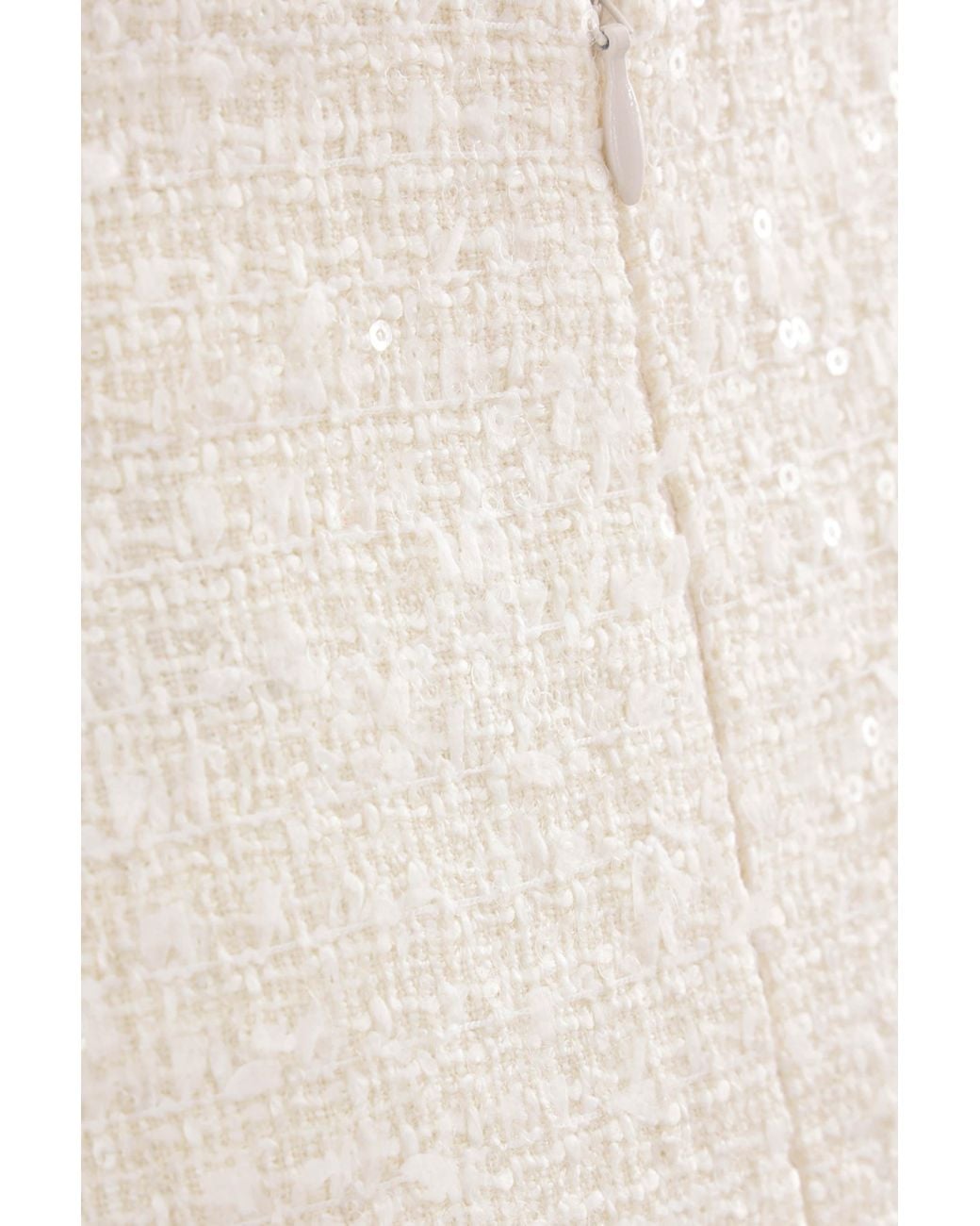 Self-Portrait Natural Boucle Embellished Trim Mini Skirt