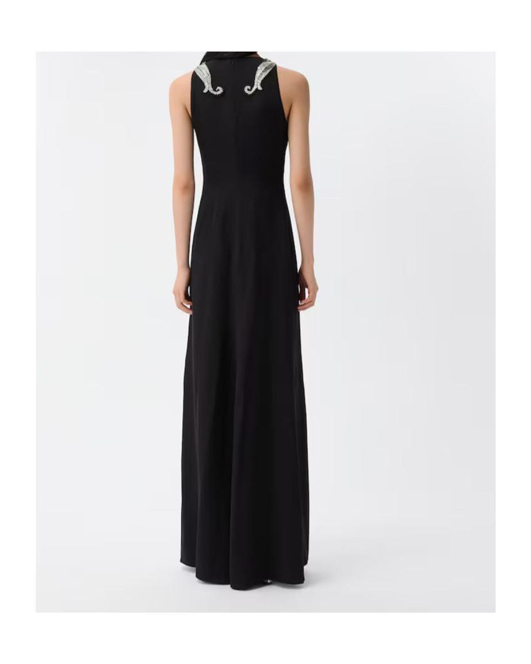 Versace Black Embellished Halterneck Dress