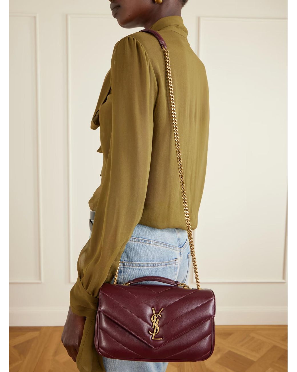 Saint Laurent Purple Chain Shoulder Bag