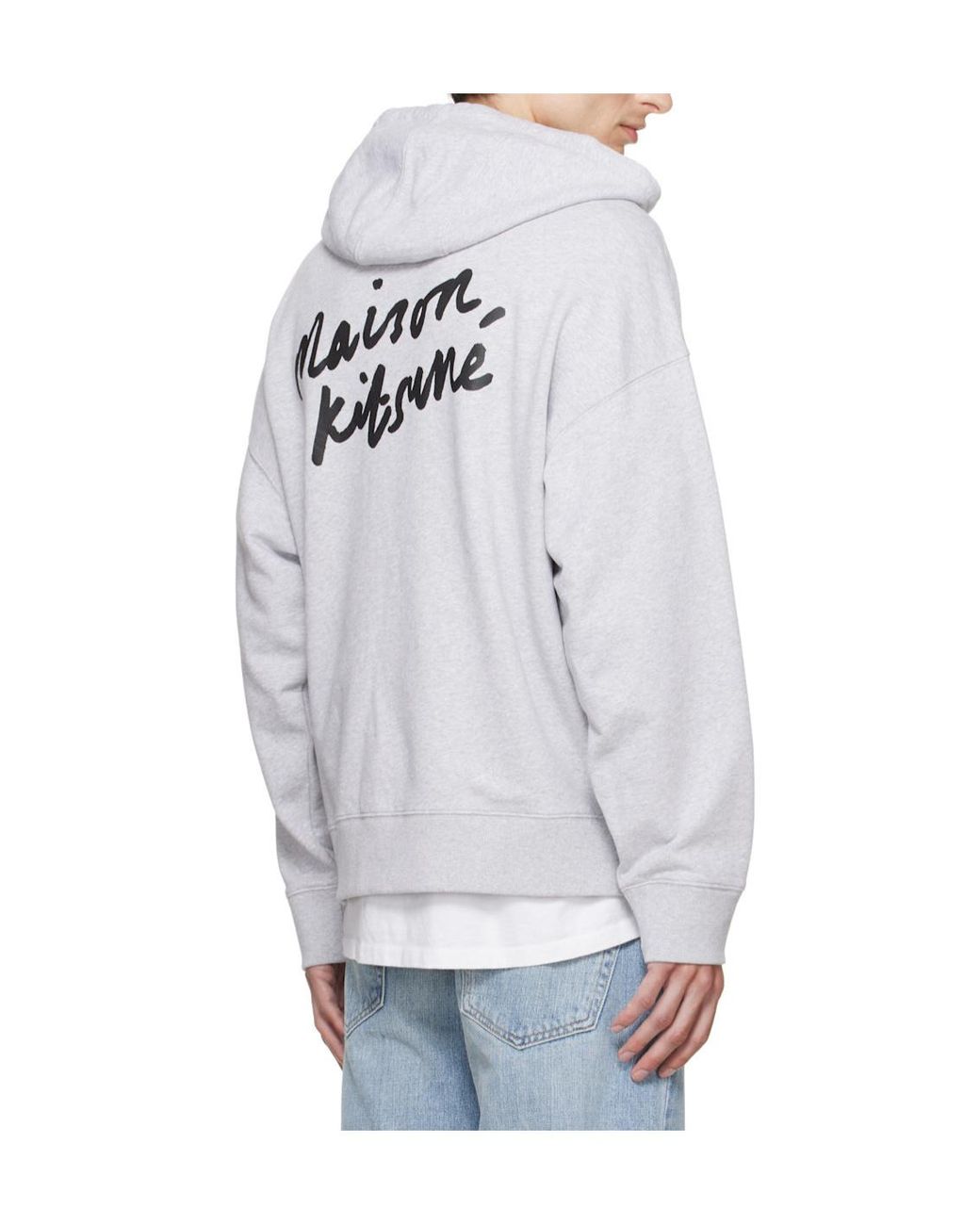 Maison Kitsuné Blue Handwriting Oversized Hoodie for men